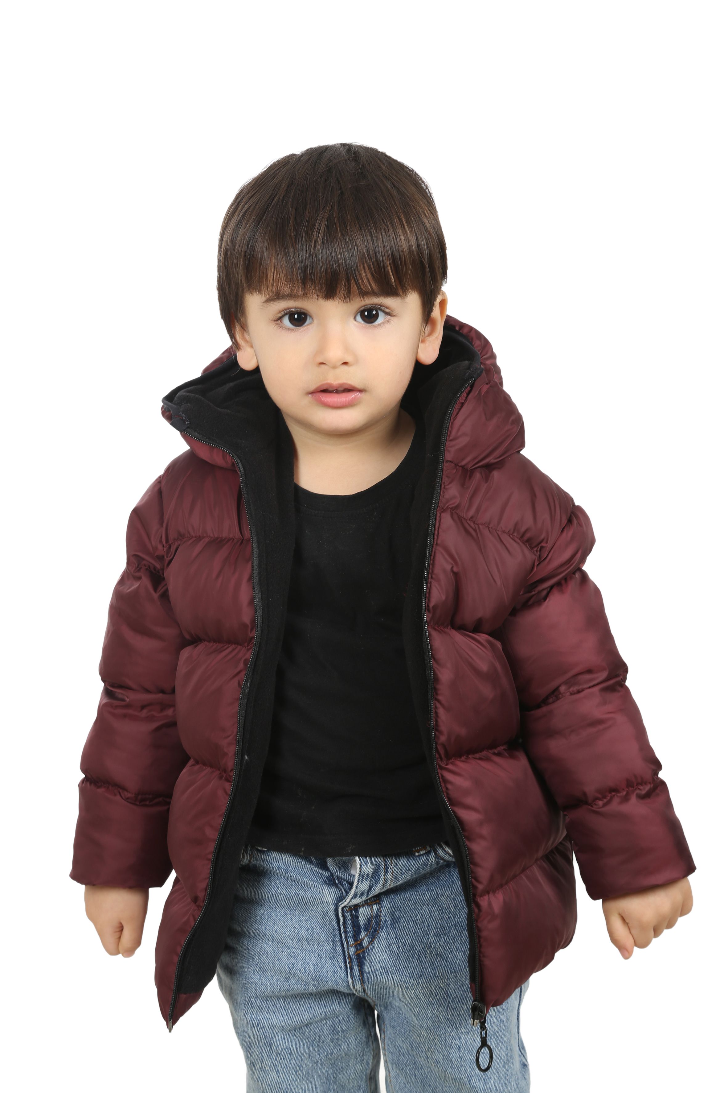 Kinder Winterjacke mit Kapuze - FS3 - Bordeauxrot