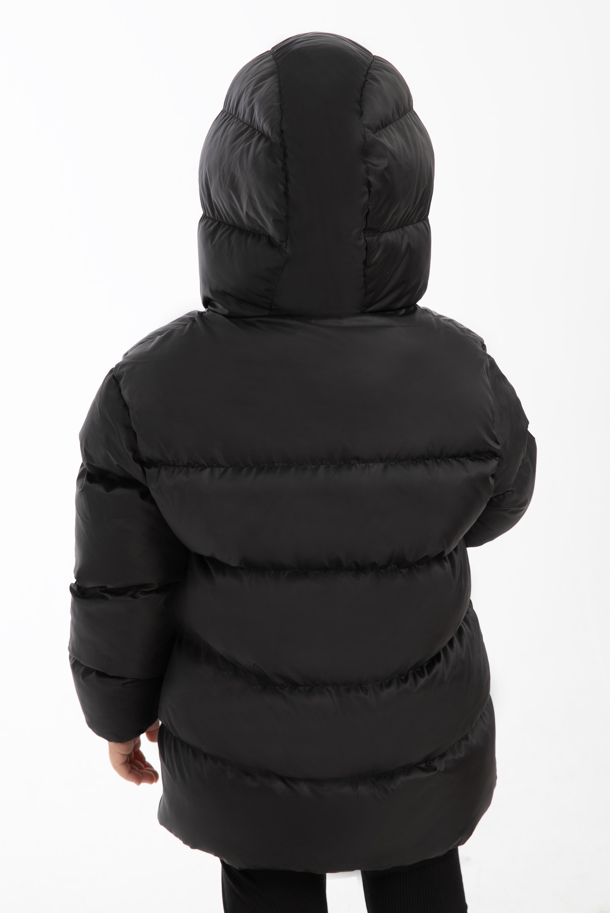 Mädchen Winterjacke mit Kapuze FS3 - Schwarz