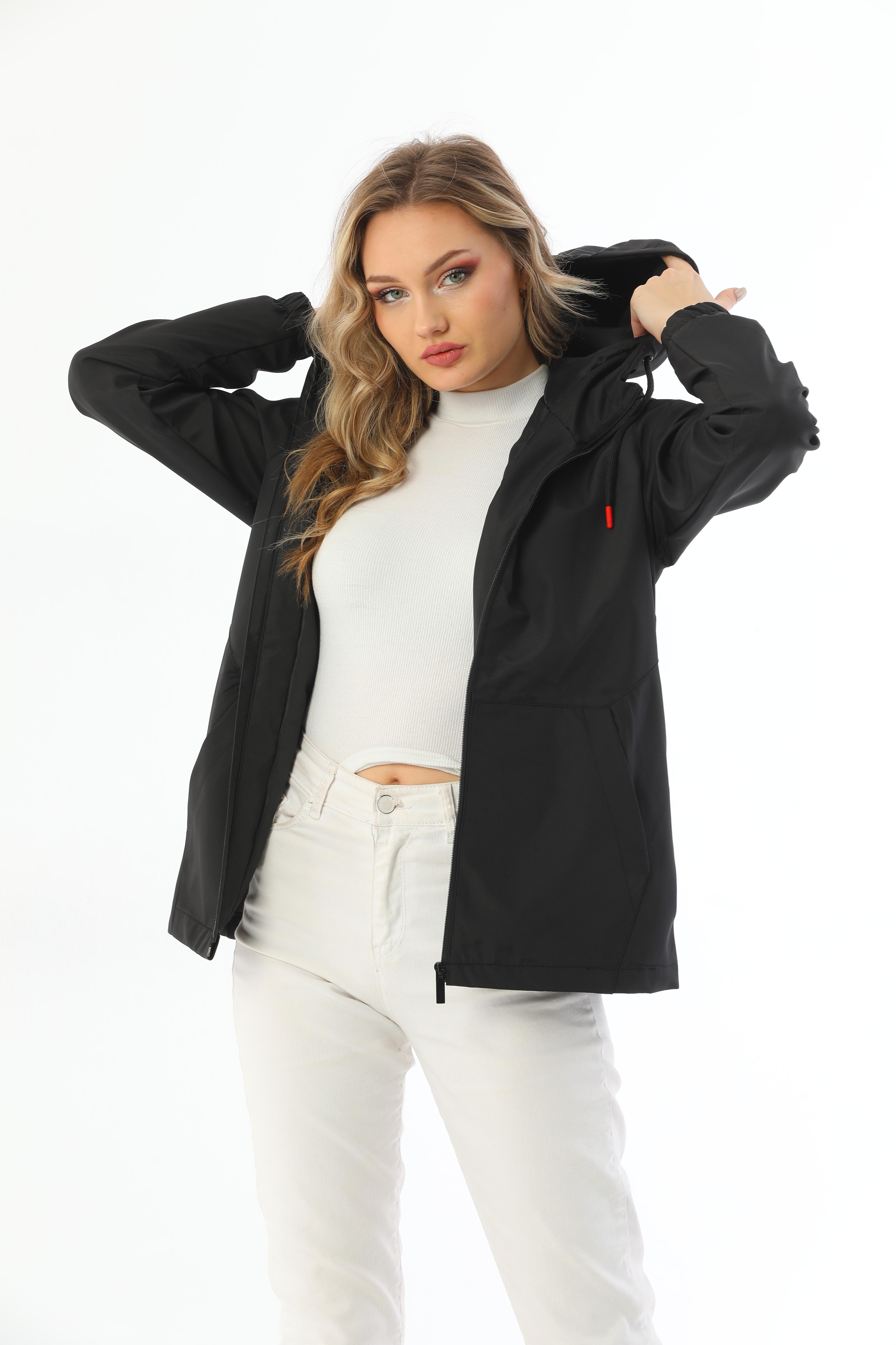 Damen Regenjacke - Y15 - Schwarz