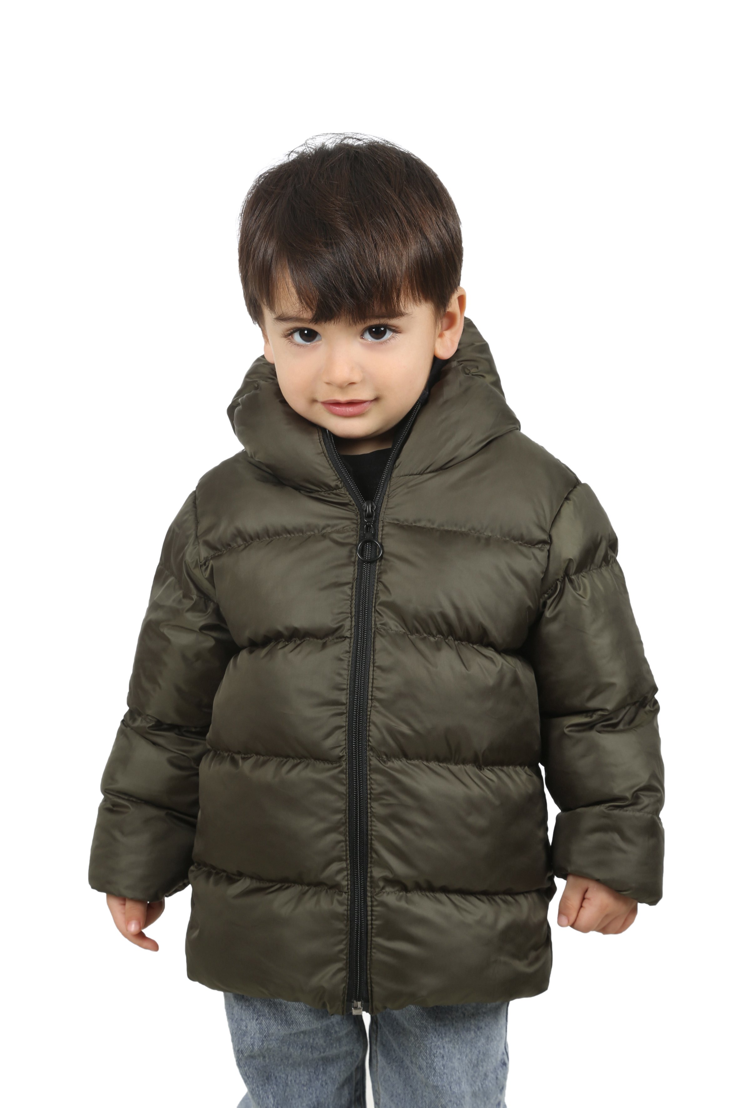 Kinder Winterjacke mit Kapuze - FS3 - Khaki