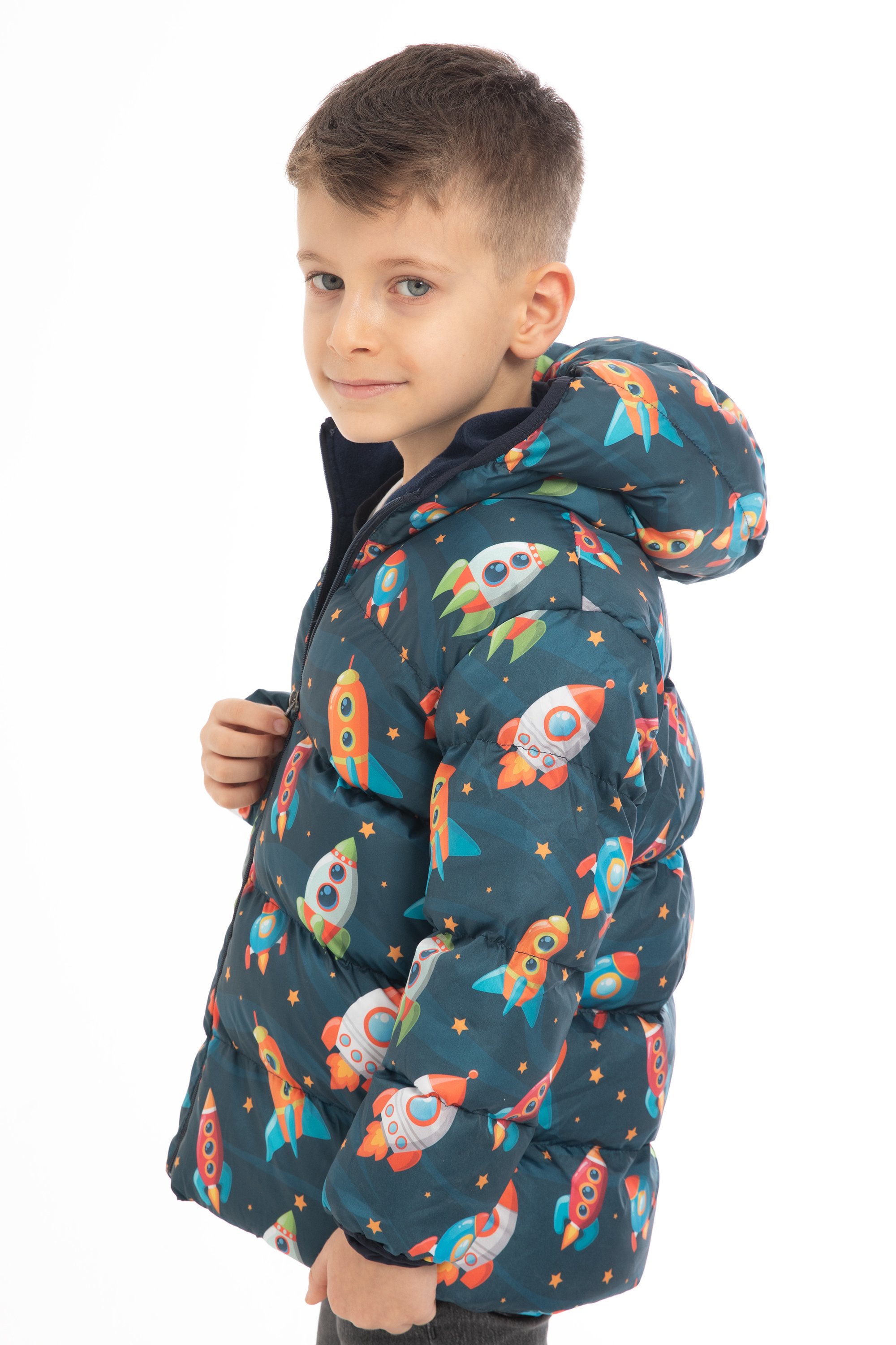 Kinder Winterjacke mit Raketen