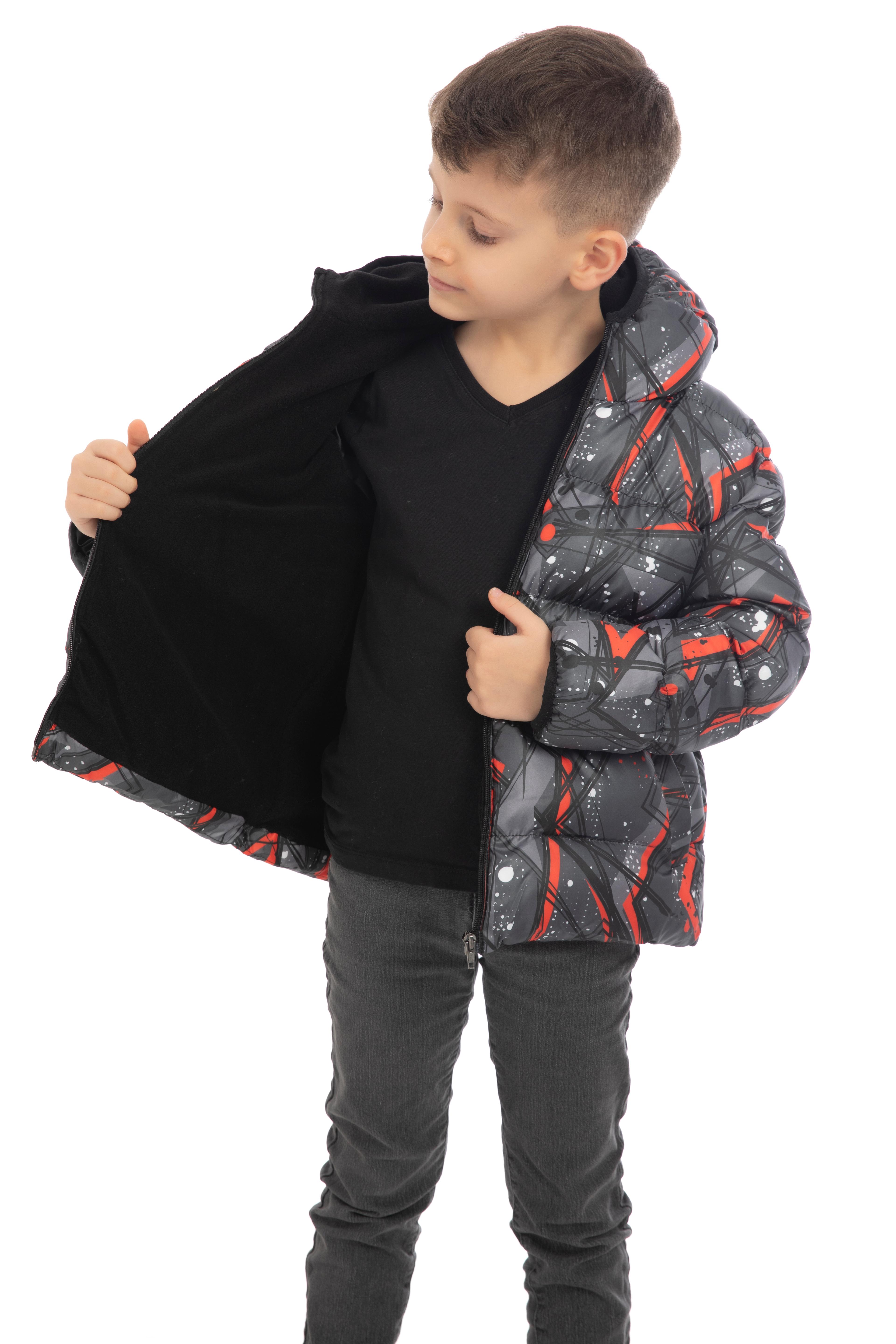 Kinder Winterjacke Grau Rot