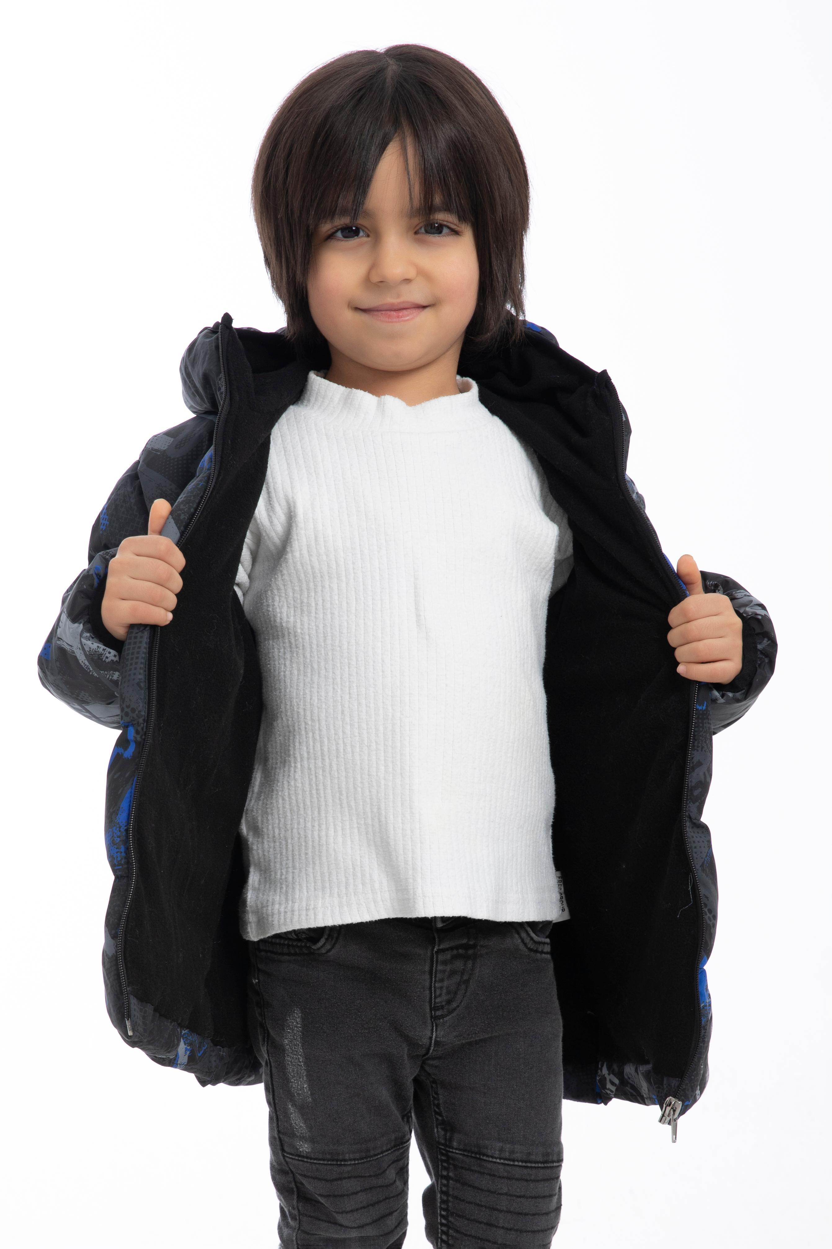 Kinder Winterjacke Schwarz Blau