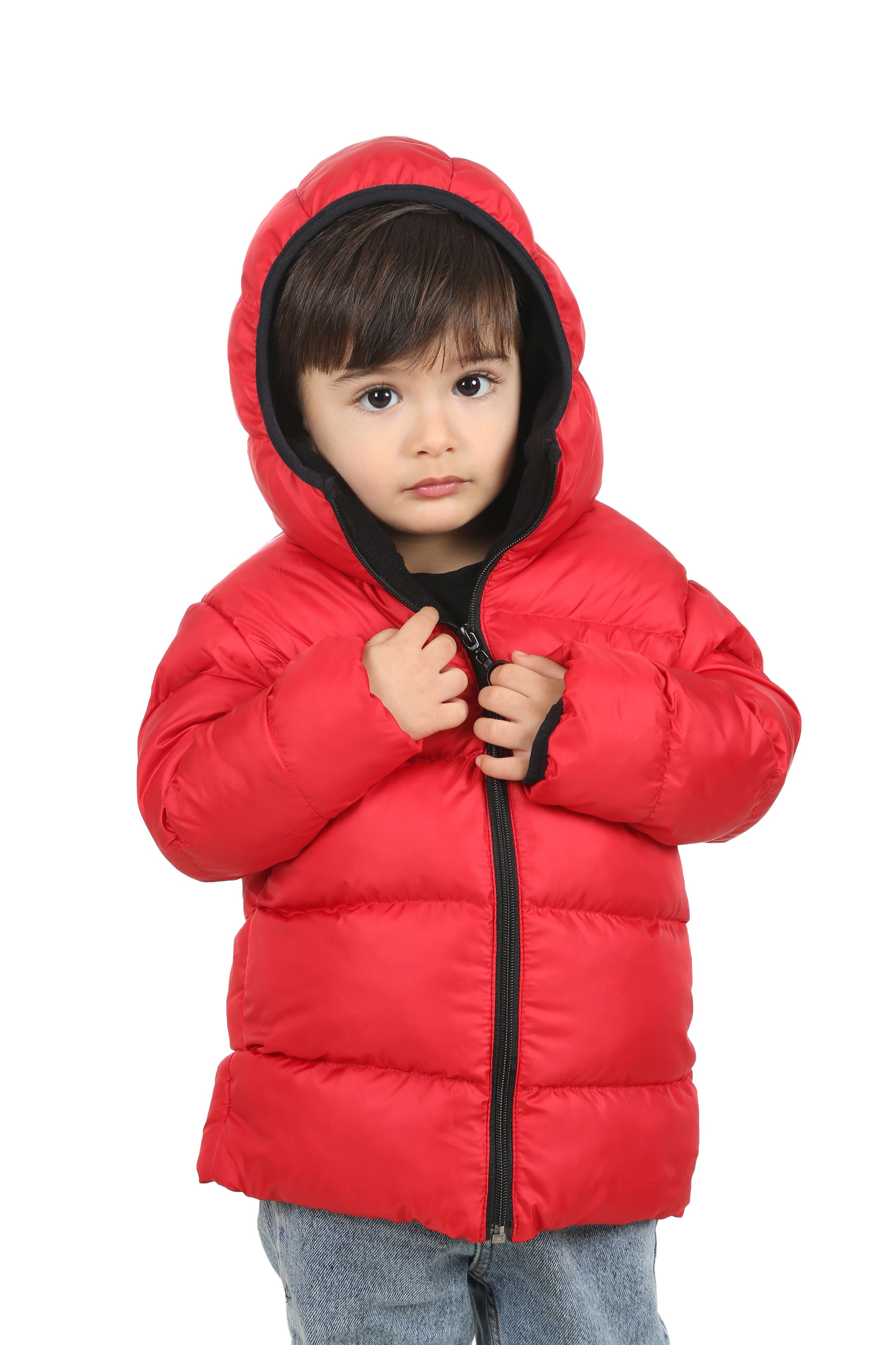 Kinder Winterjacke mit Kapuze - FS3 - Rot