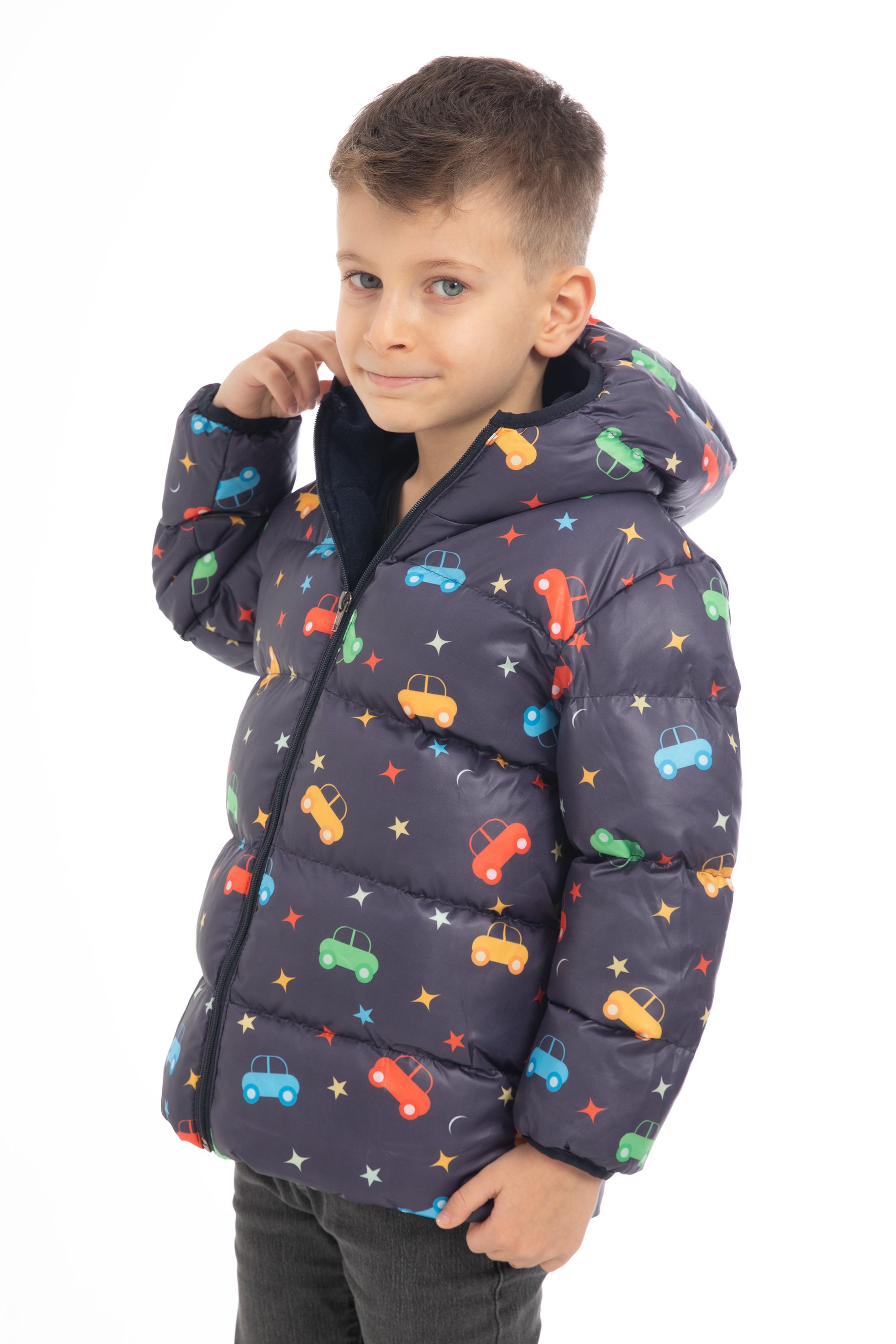 Kinder Winterjacke mit Auto