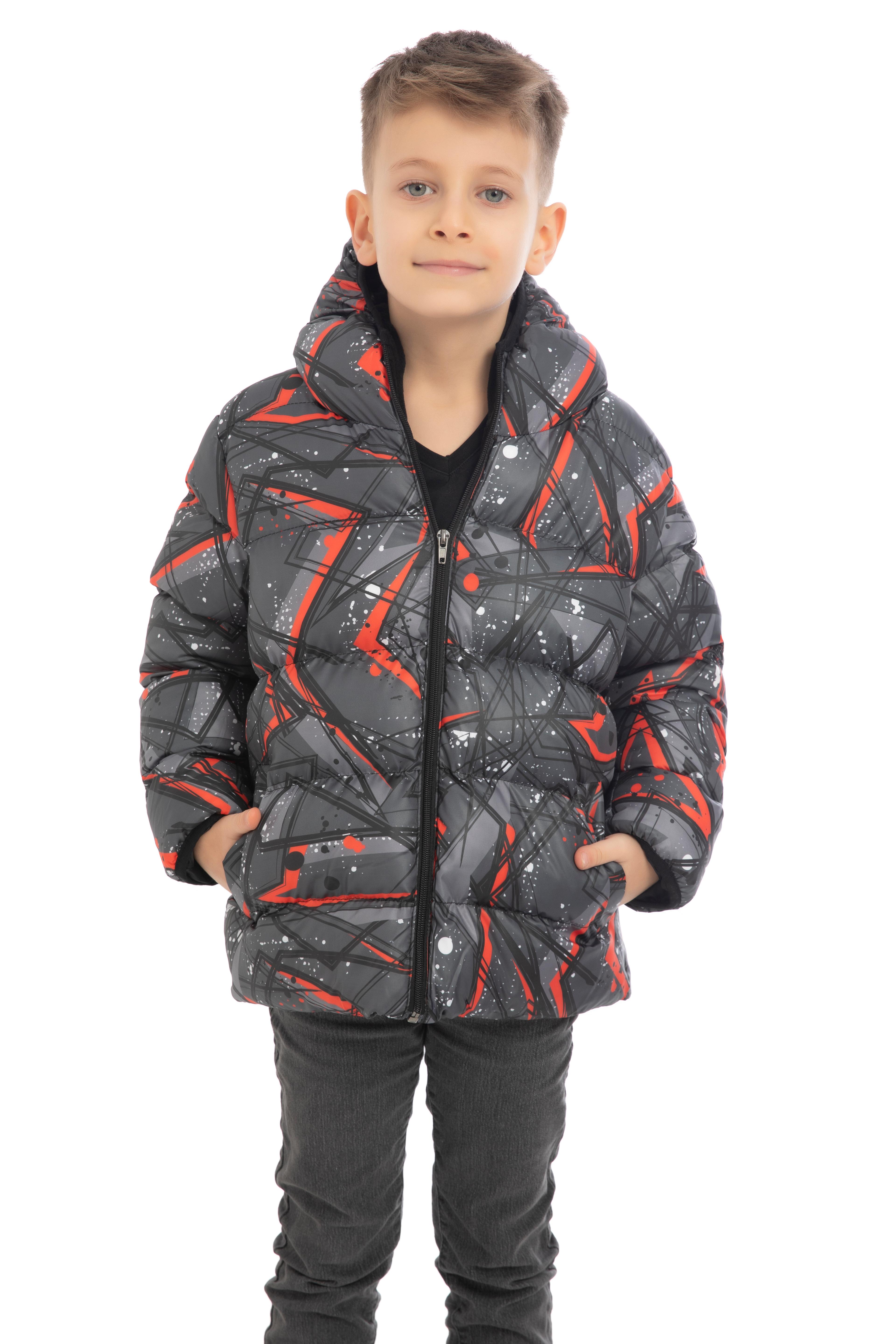 Kinder Winterjacke Grau Rot