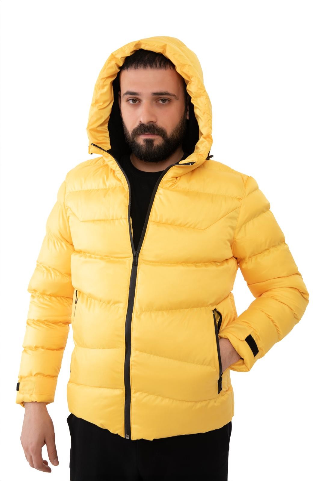 Herren Pufferjacke mit Kapuze - FM500 - Gelb