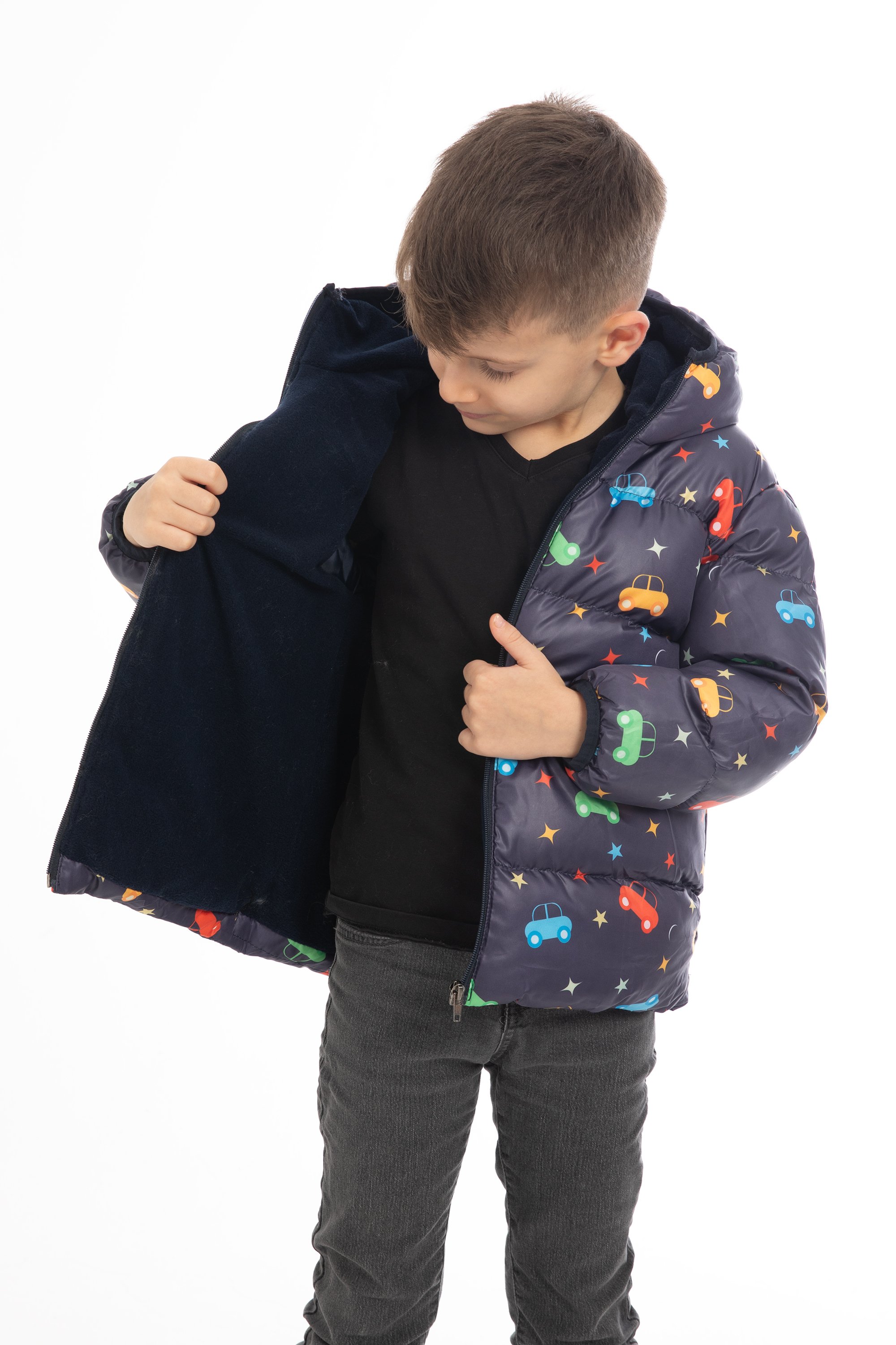 Kinder Winterjacke mit Auto