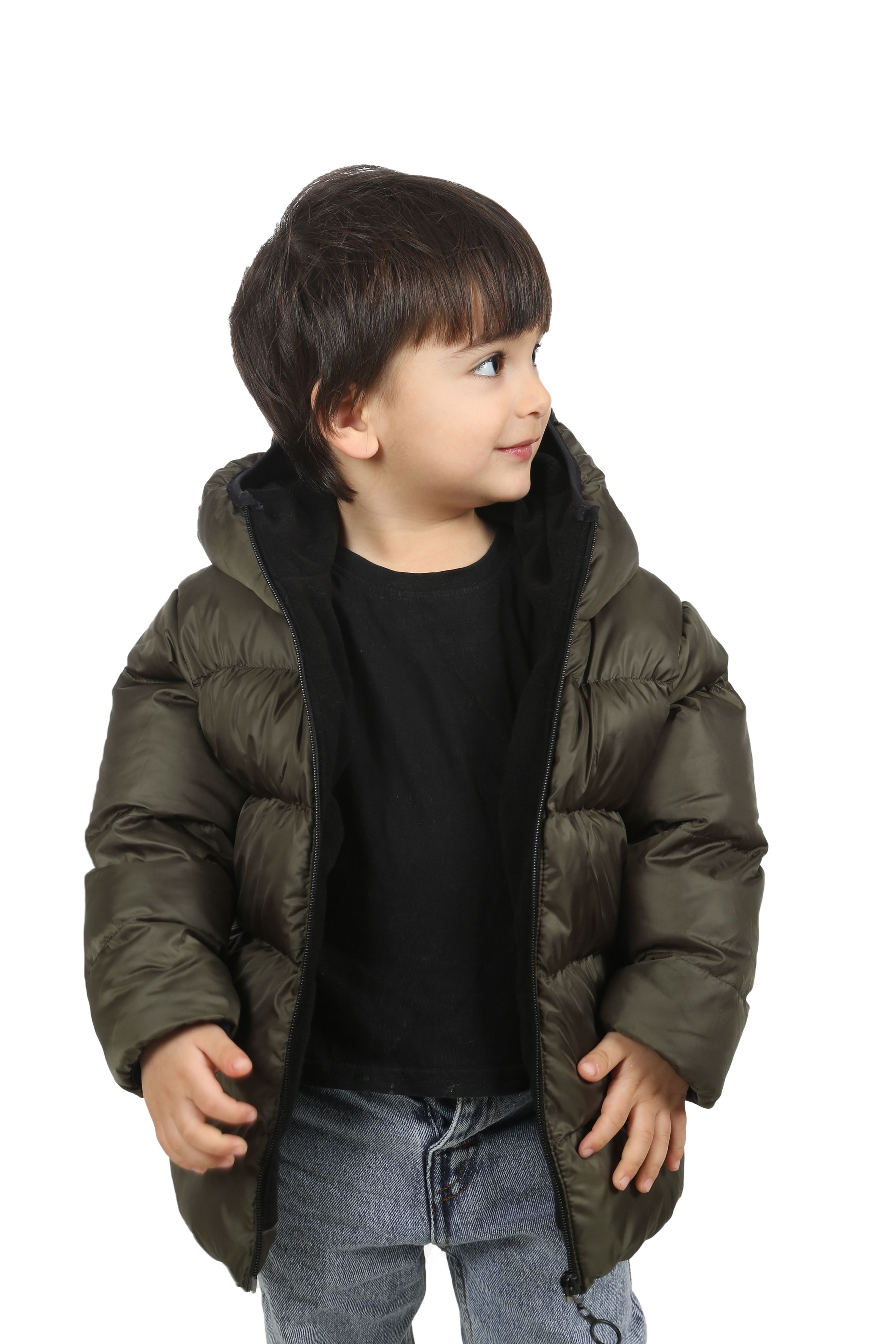 Kinder Winterjacke mit Kapuze - FS3 - Khaki