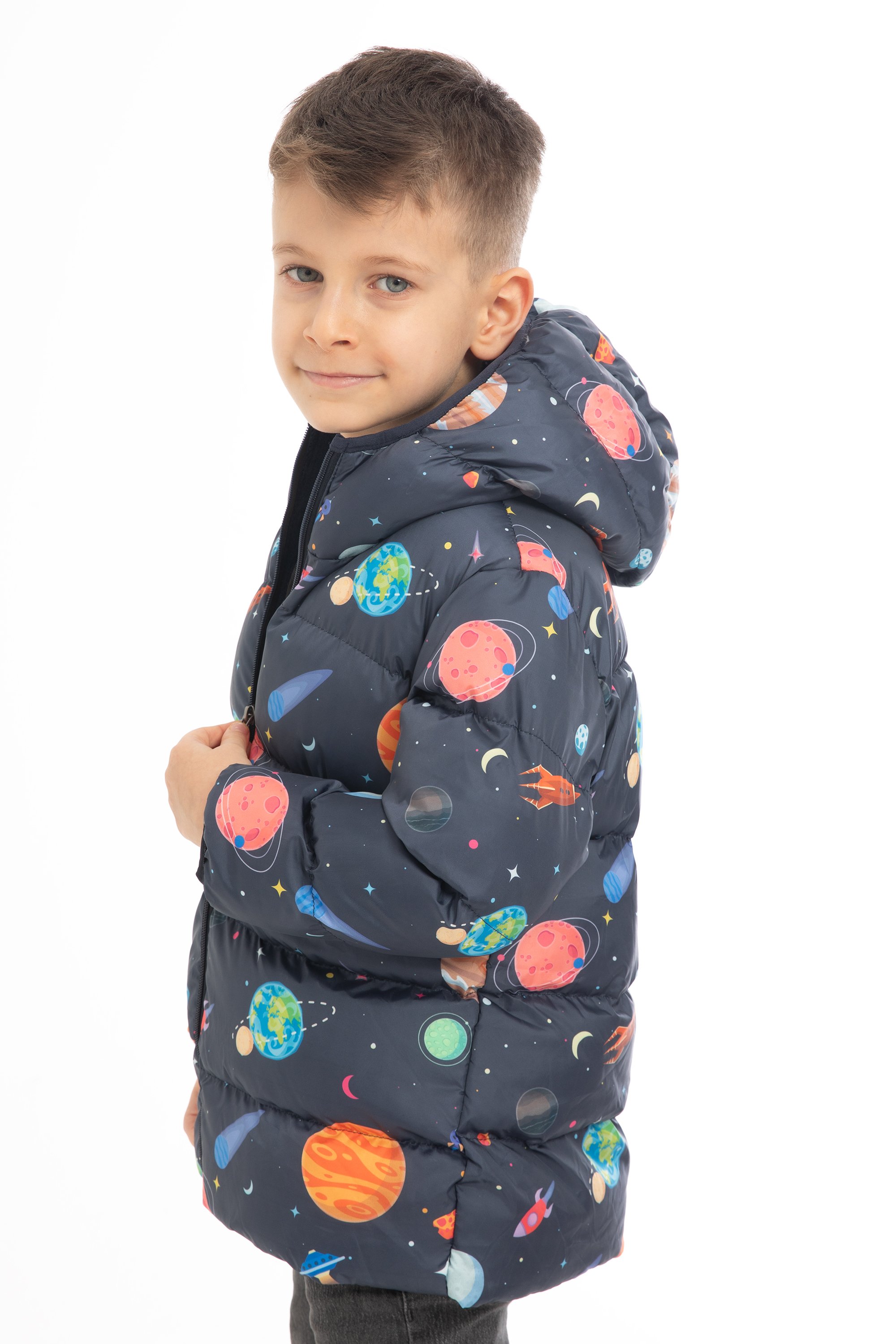 Kinder Winterjacke mit Planeten