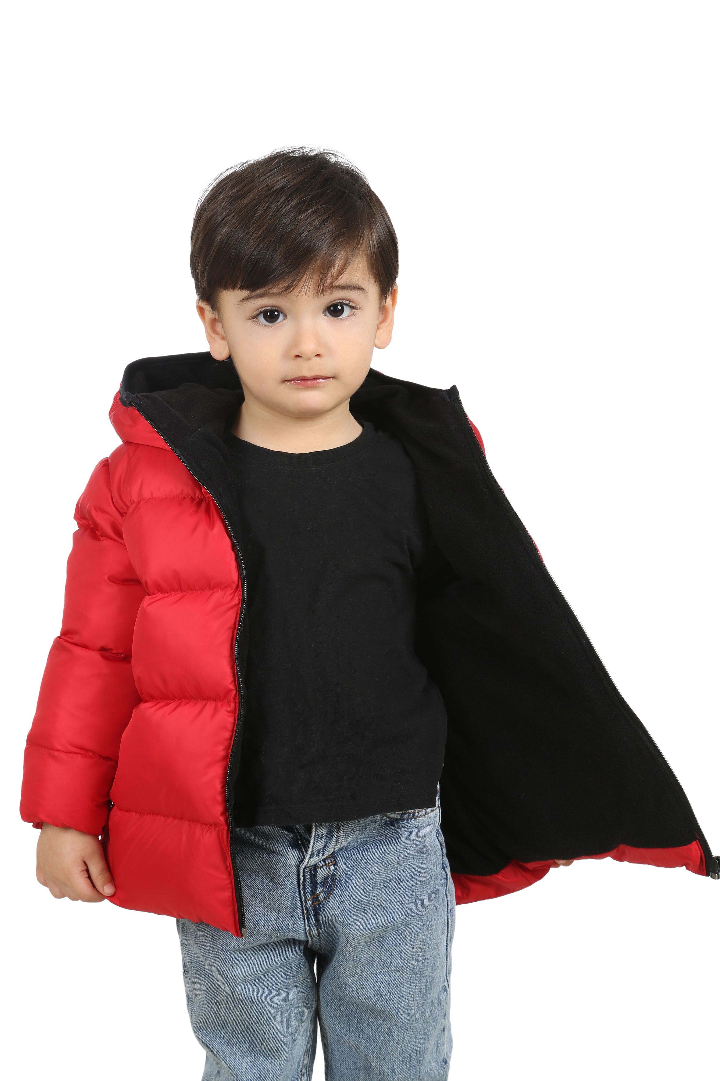 Kinder Winterjacke mit Kapuze - FS3 - Rot