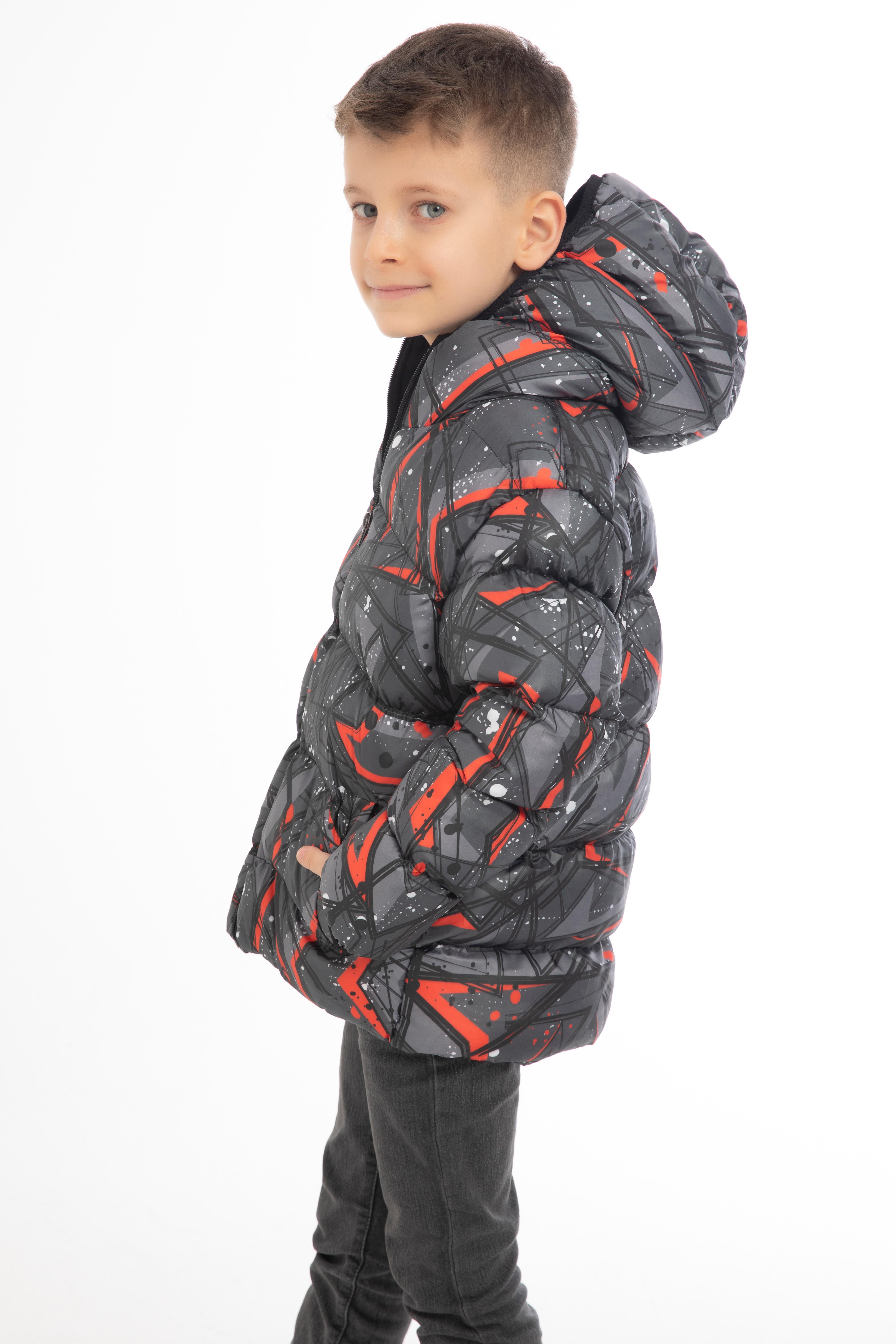 Kinder Winterjacke Grau Rot