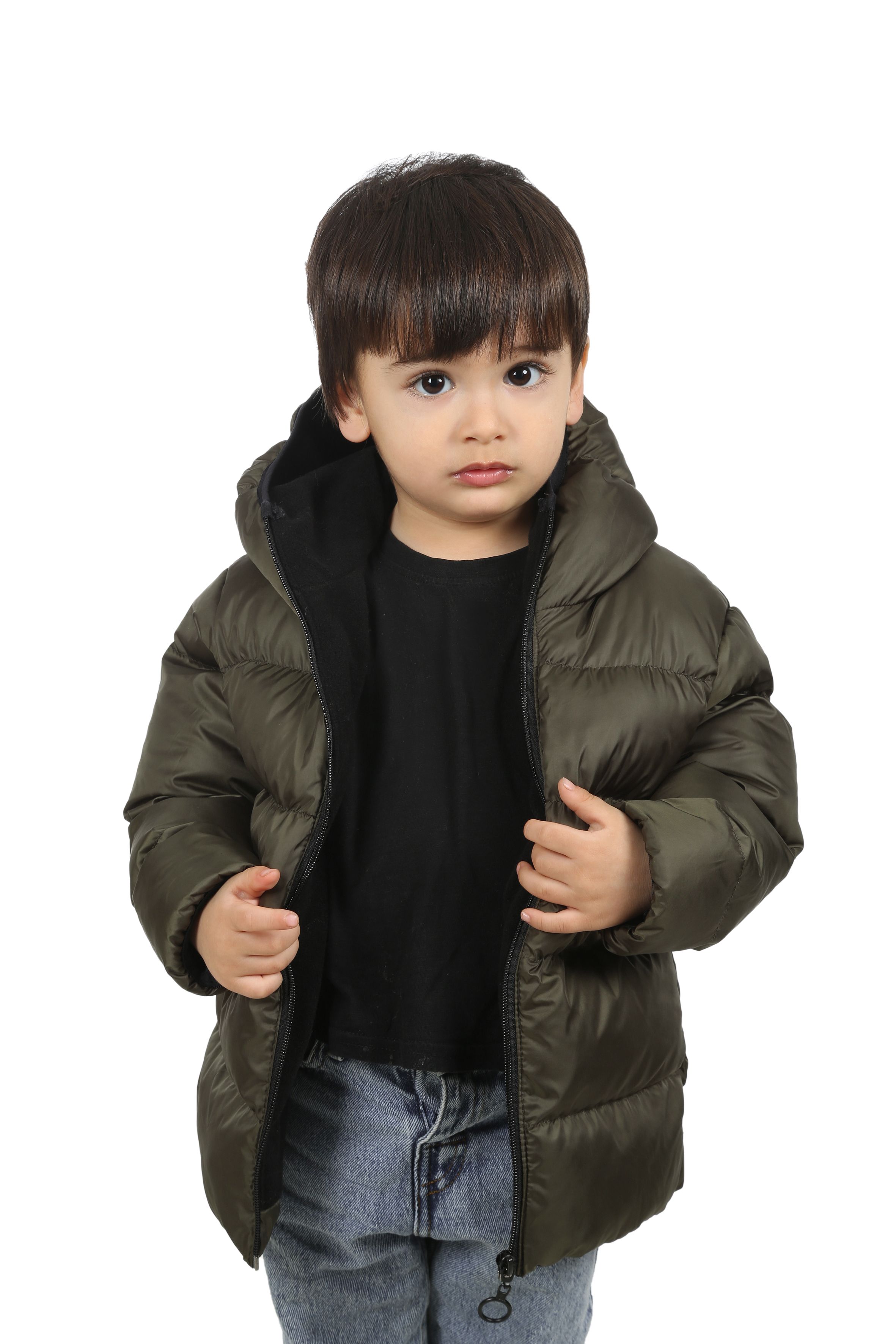 Kinder Winterjacke mit Kapuze - FS3 - Khaki