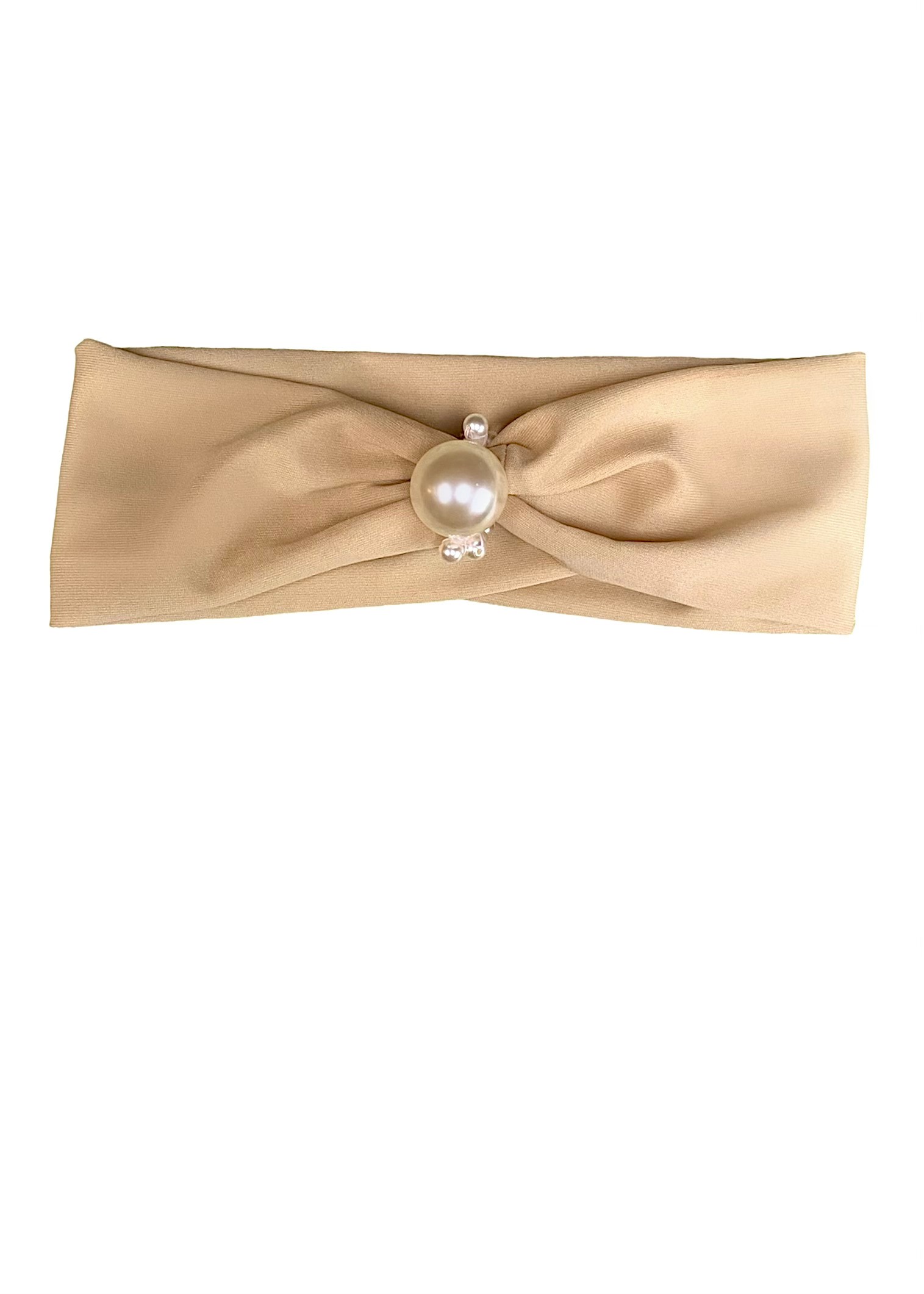 Beige headband with pearls 