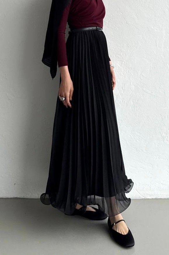 Vienna Chiffon Skirt - Black