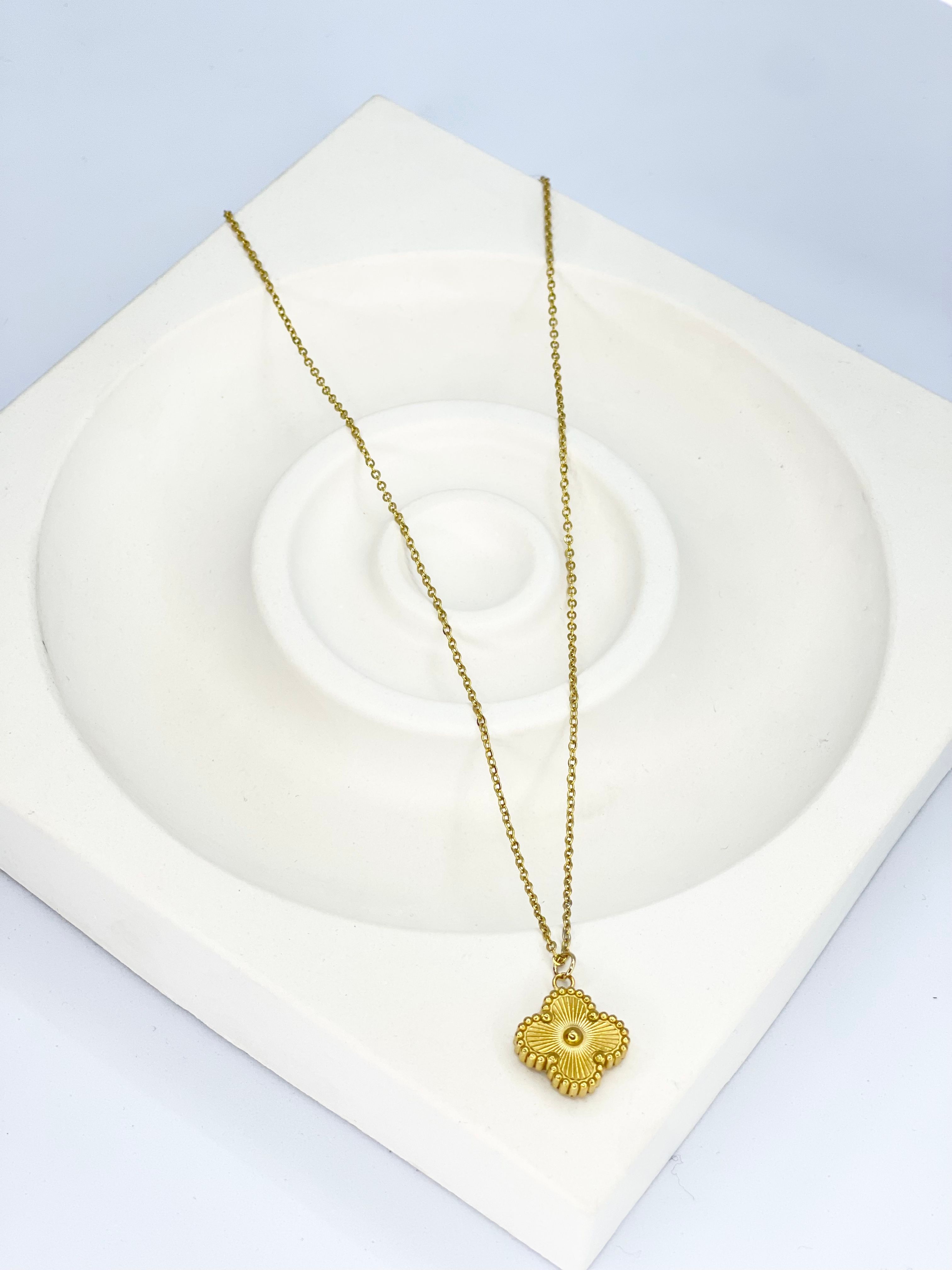 Goldene Kleeblatt-Halskette