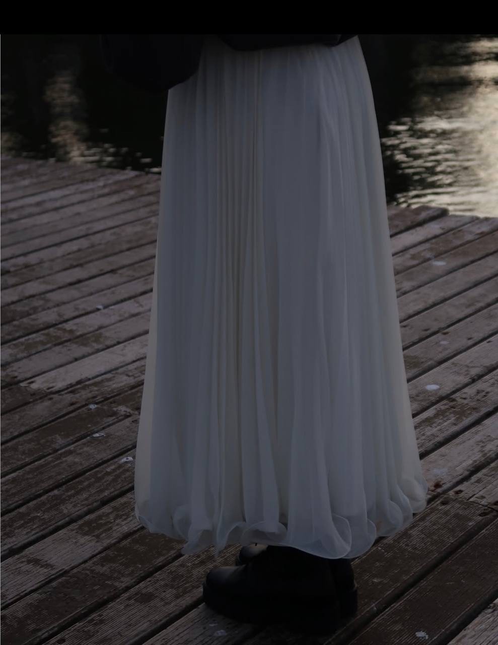 Vienna Chiffon Skirt - Ivory 