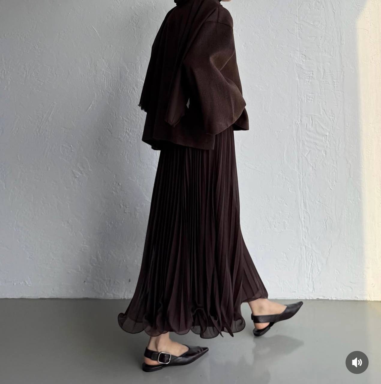 Vienna Chiffon Skirt - Deep Mocha