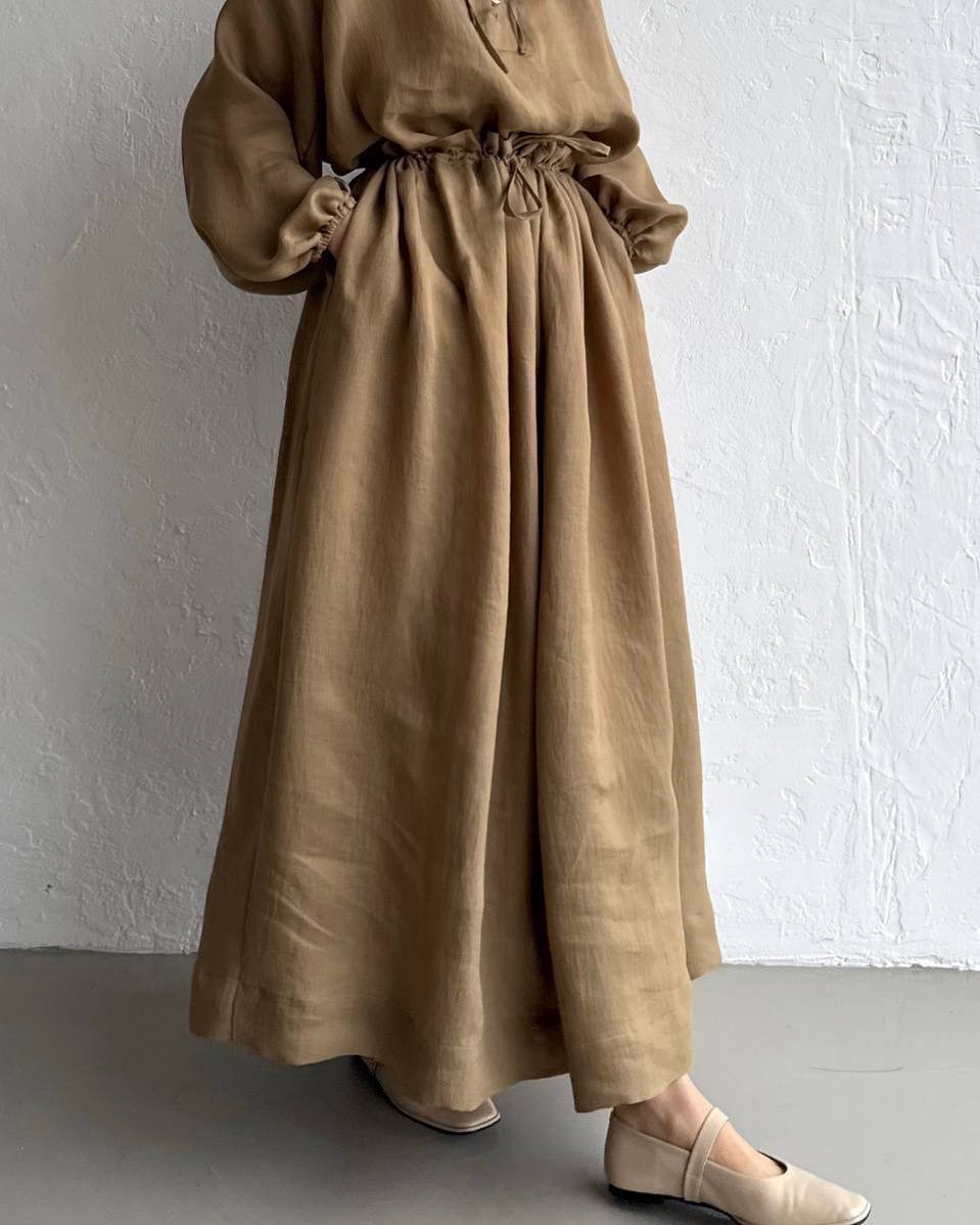 Hazel Linen Skirt - Olive
