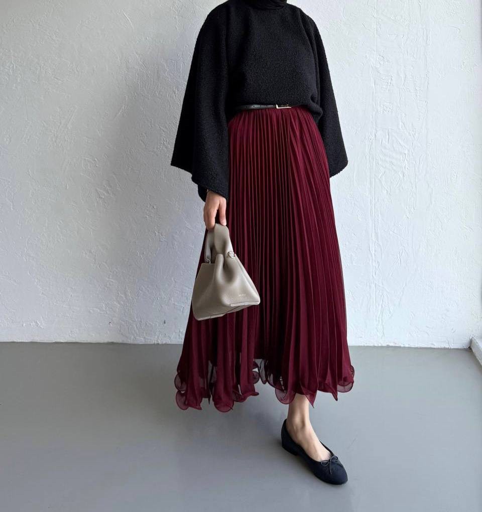 Schwarze Bouclé - Bluse