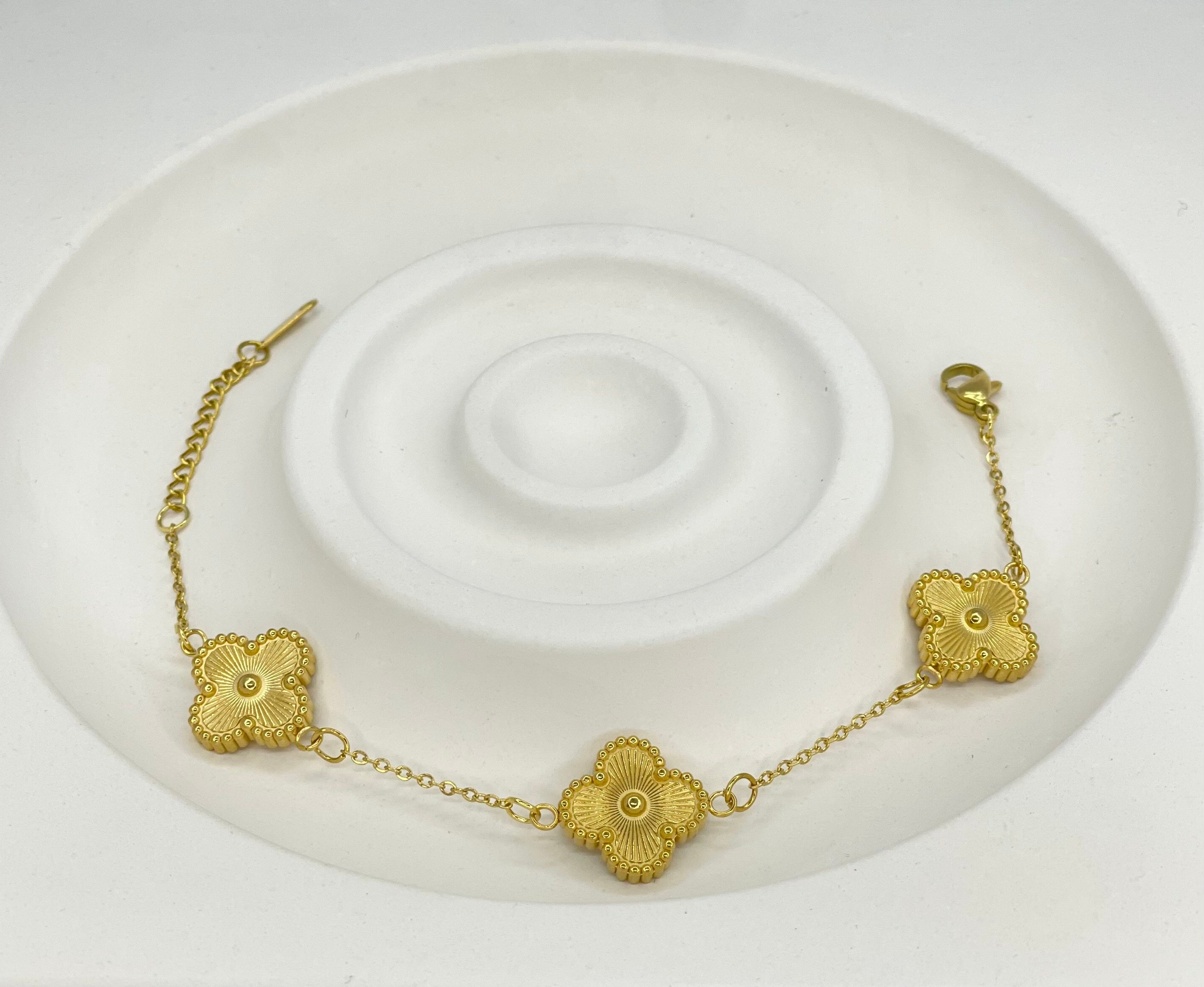 Fleur - Goldenes Kleeblatt-Armband