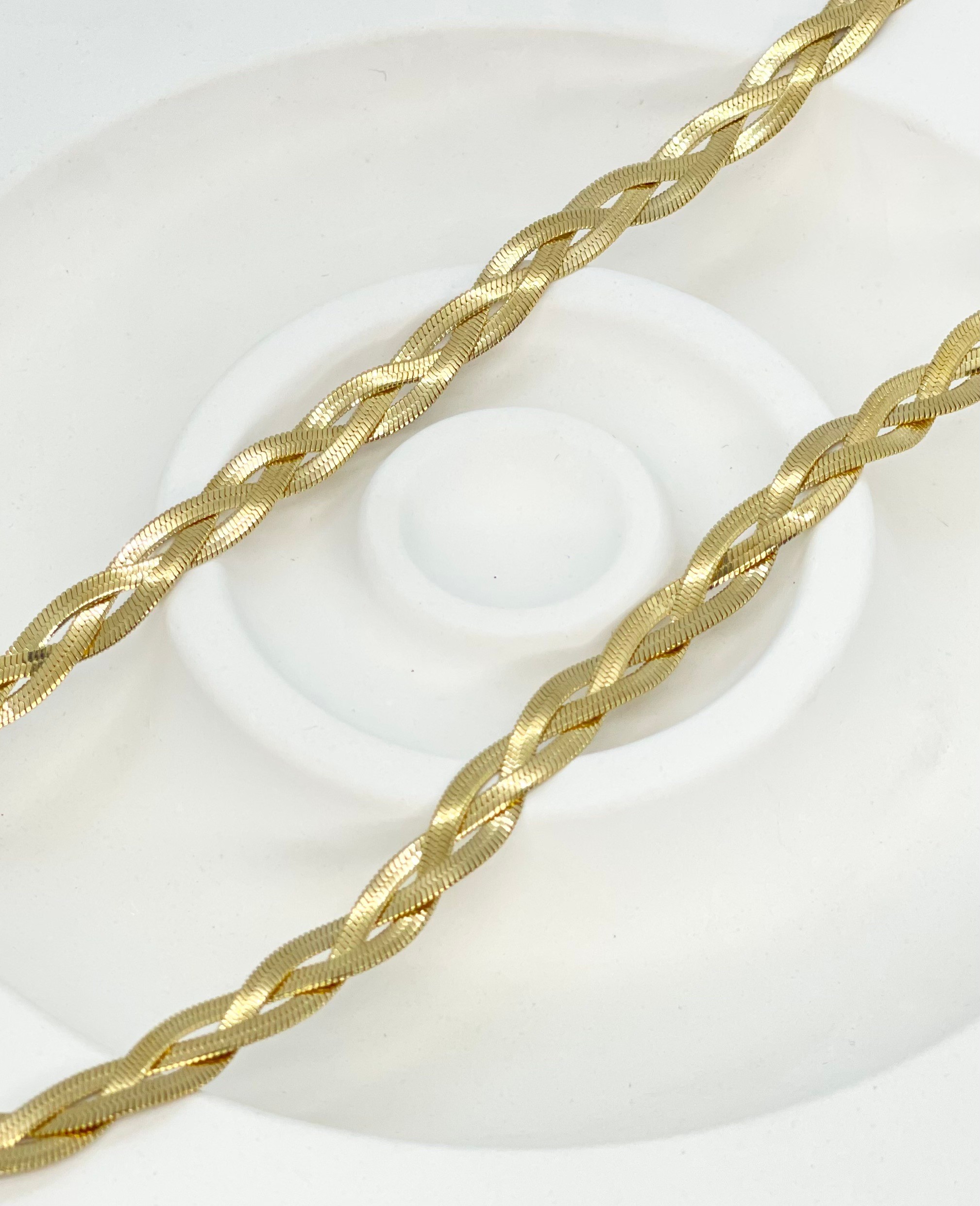 Geflochtene Goldene Italienische -Halskette