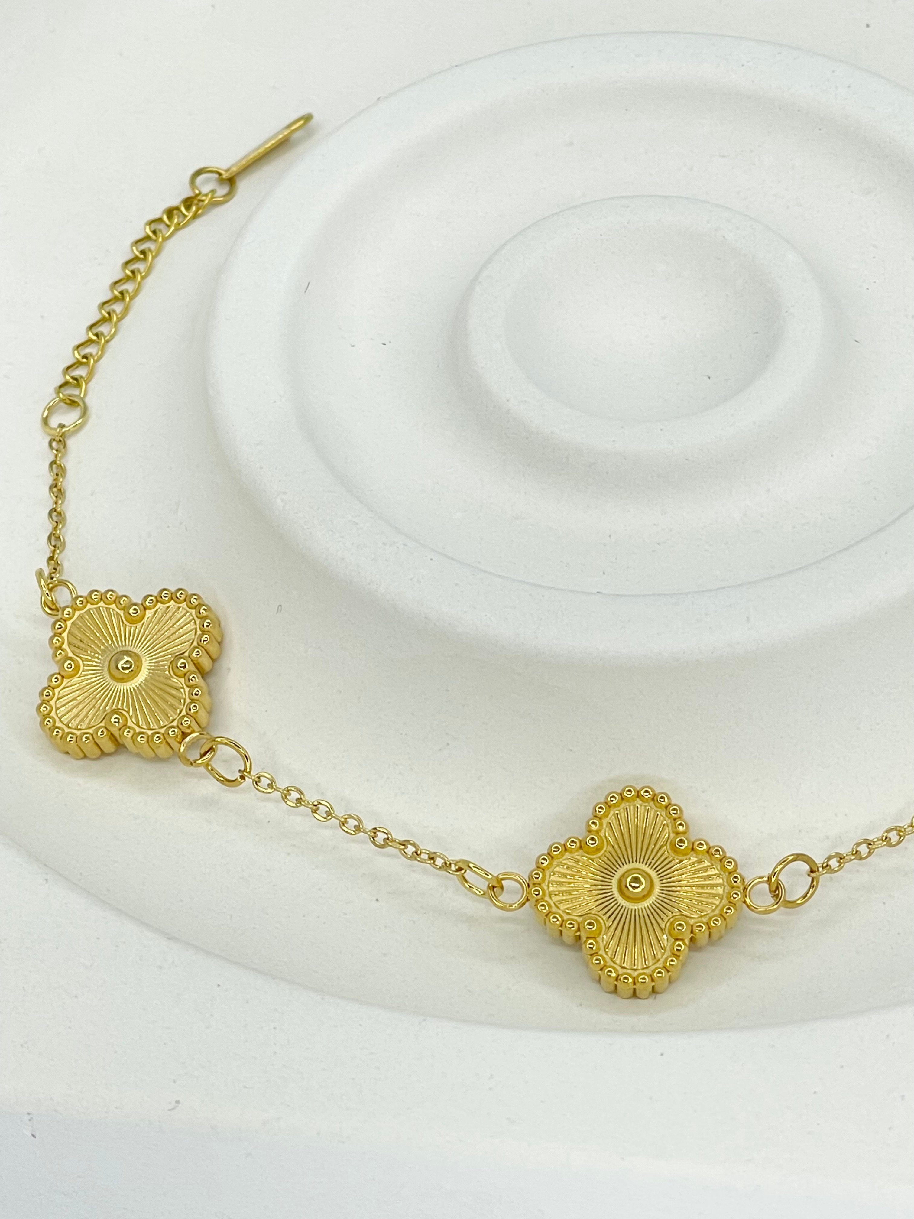 Fleur - Goldenes Kleeblatt-Armband