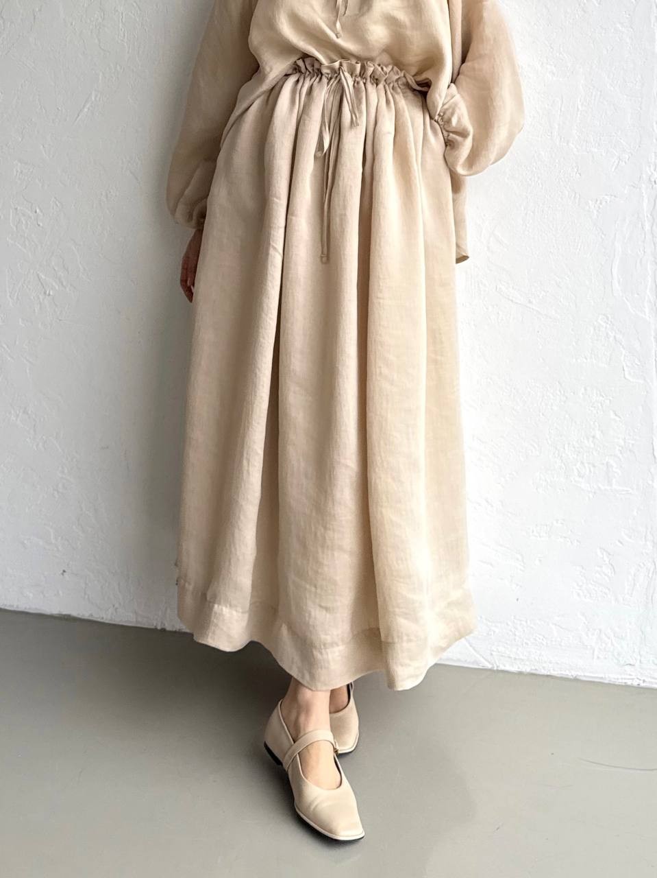 Hazel Linen Skirt - Sand