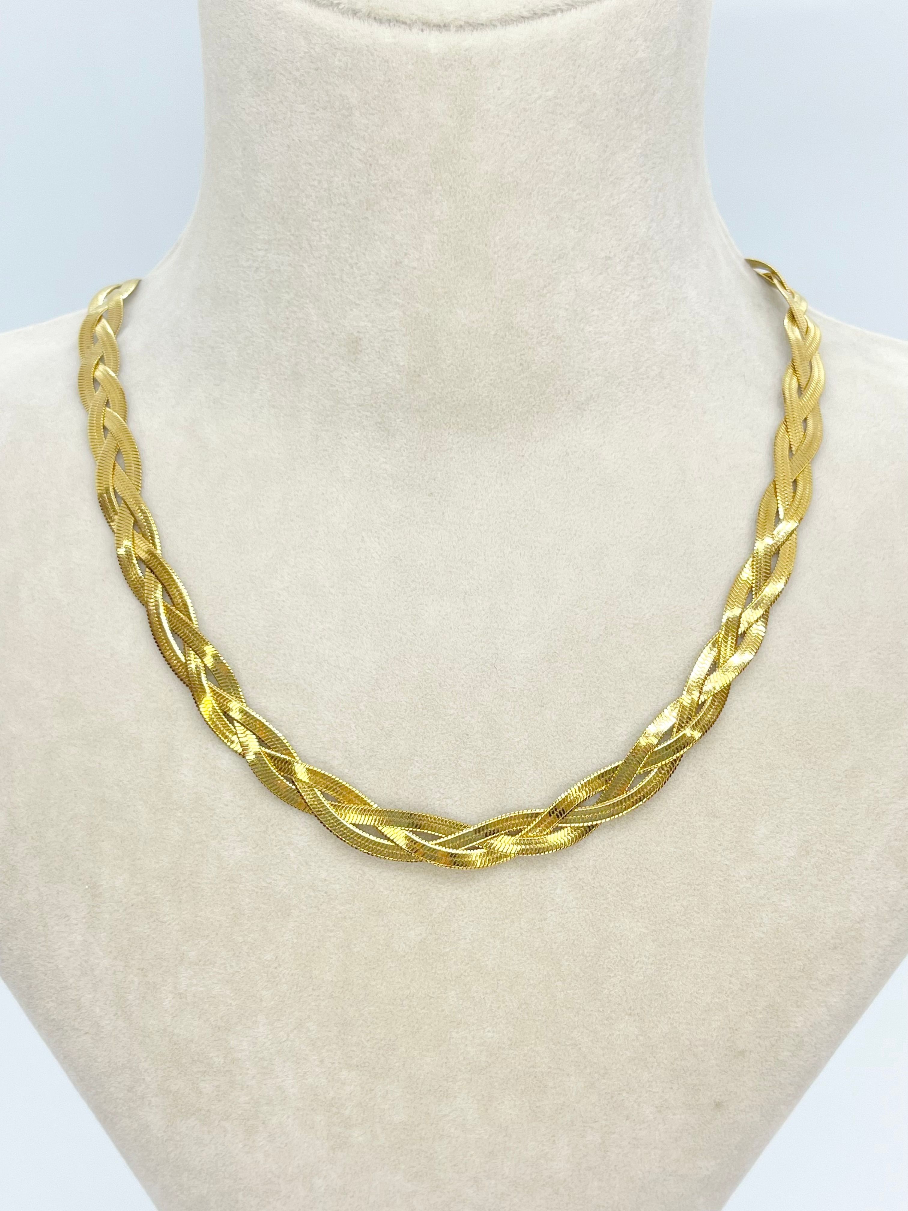 Geflochtene Goldene Italienische -Halskette