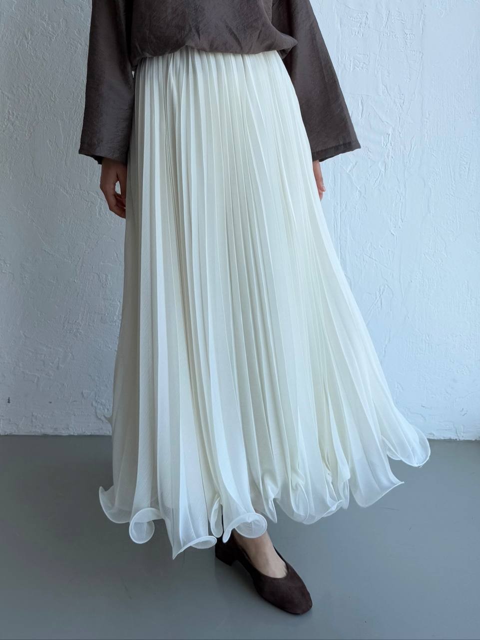 Vienna Chiffon Skirt - Ivory 