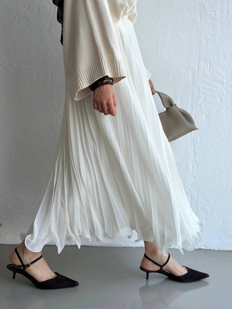 Vienna Chiffon Skirt - Ivory 