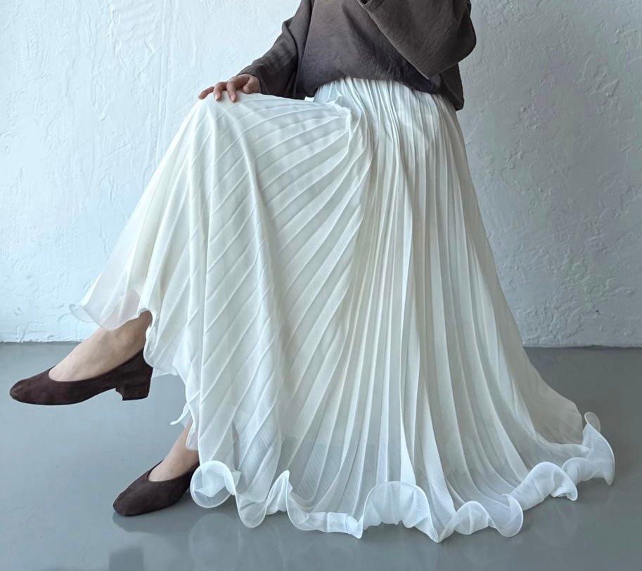 Vienna Chiffon Skirt - Ivory 