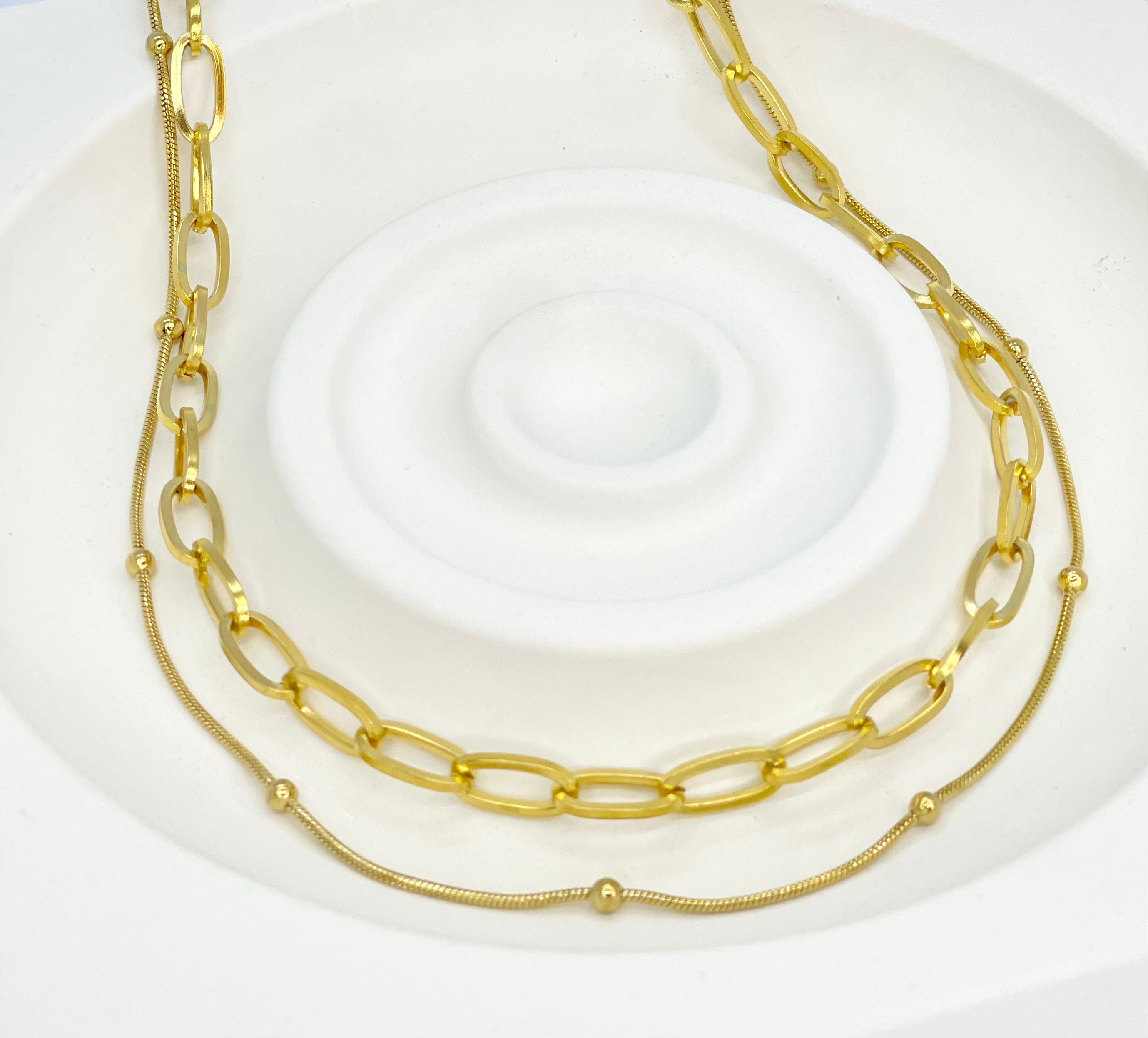 Goldene Zweiteilige Halskette