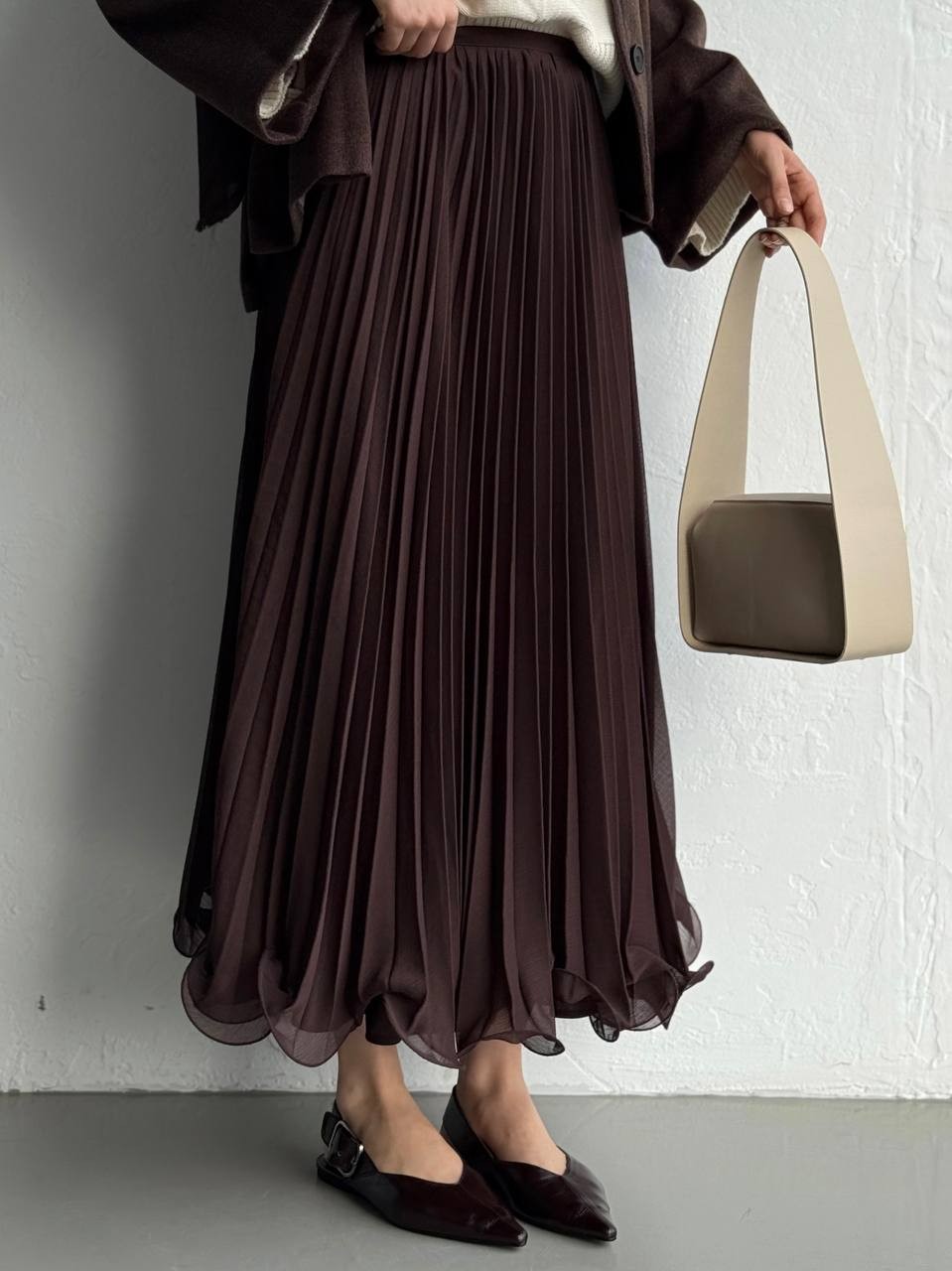 Vienna Chiffon Skirt - Deep Mocha