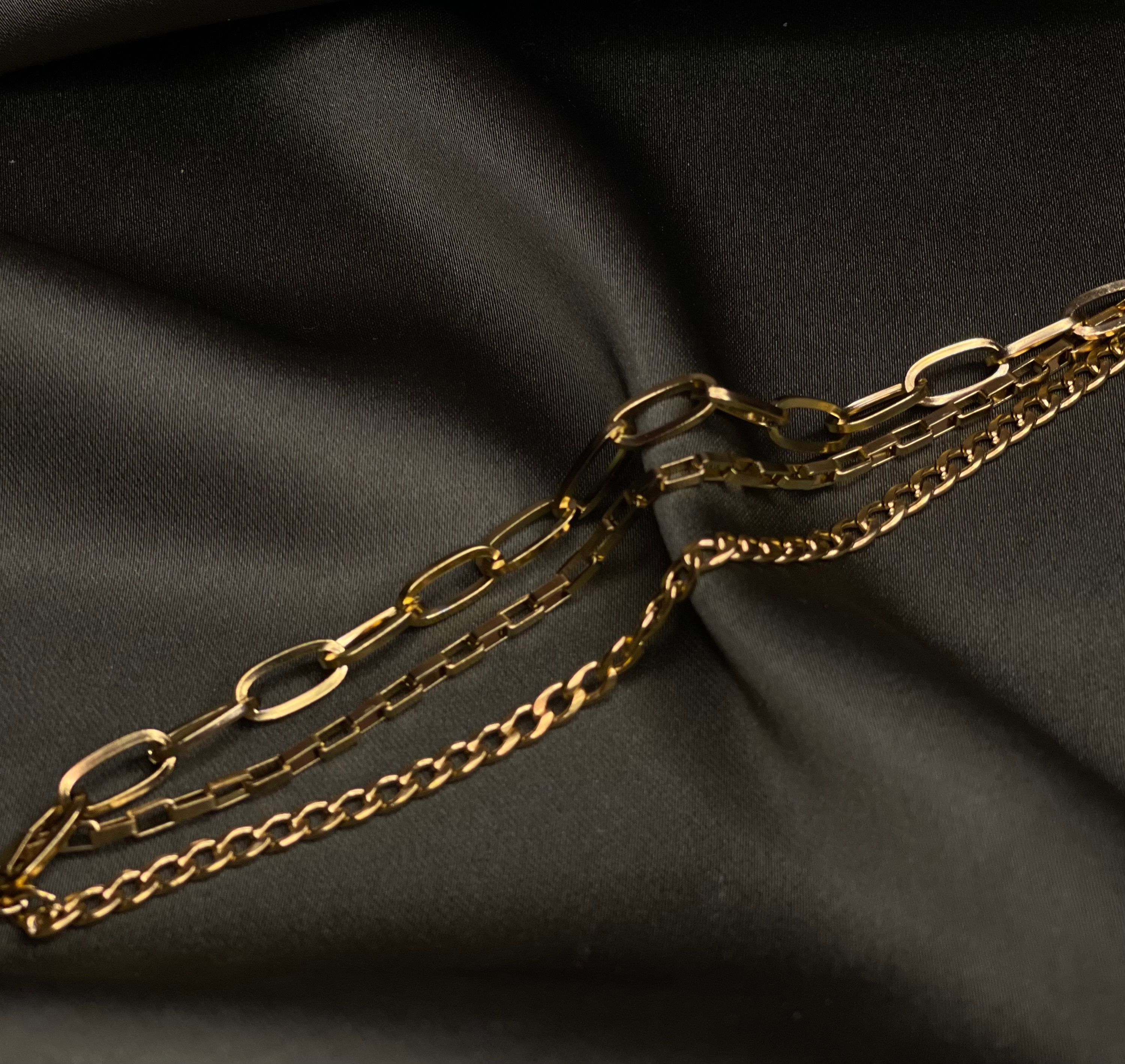 Trinity - Dreifaches Gold-Kettenarmband