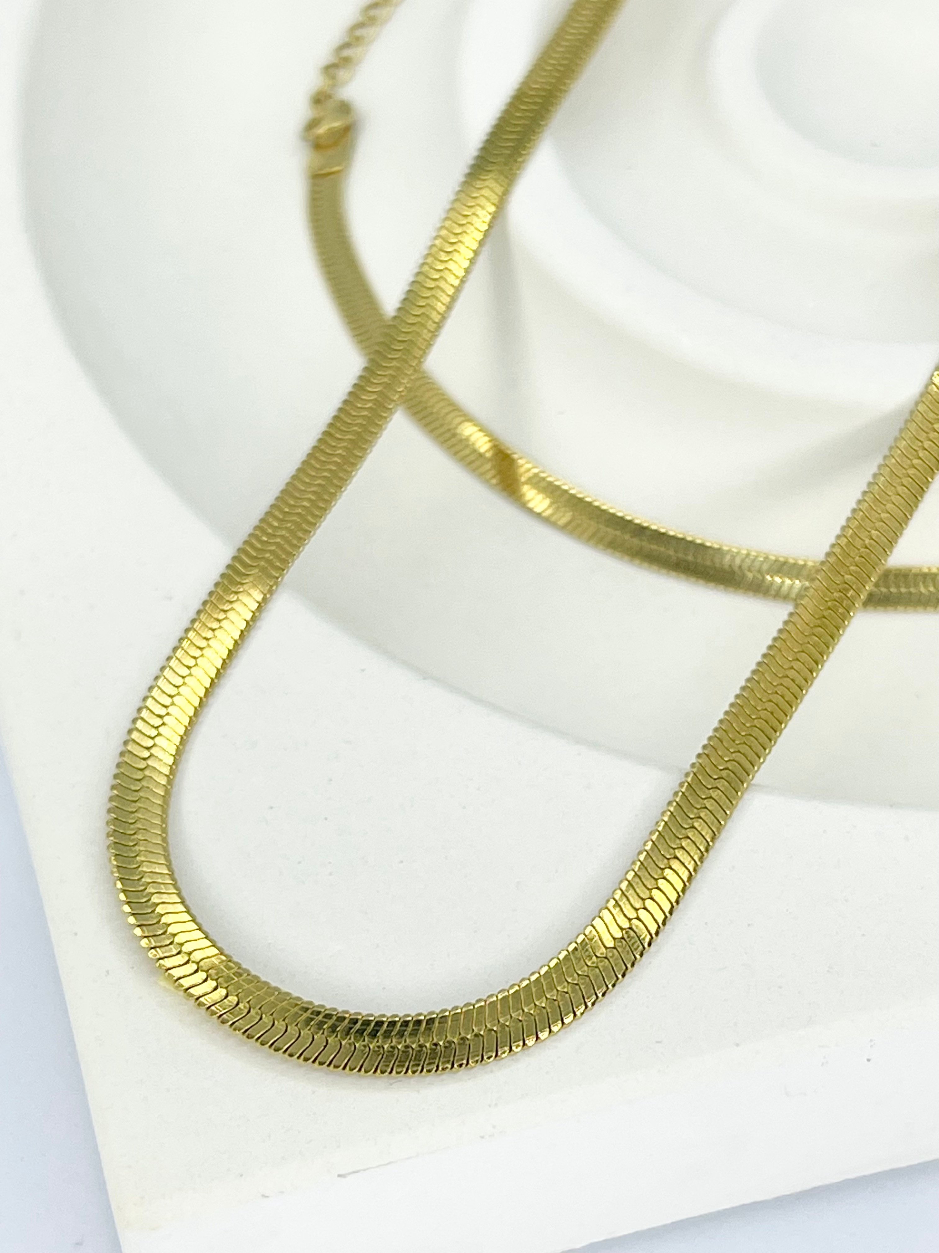 Goldenes Italienisches Halskette und Armband Set 