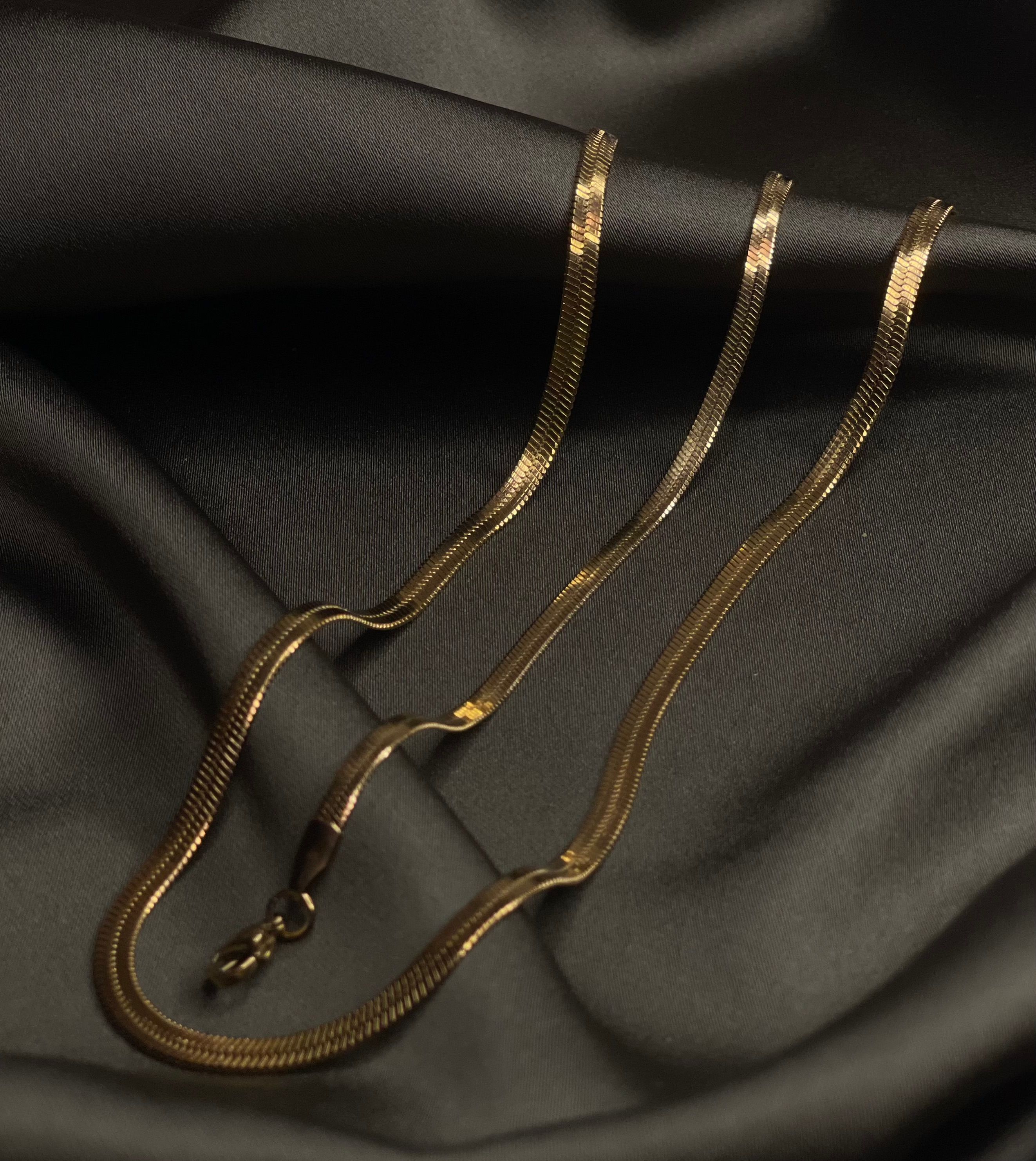 Goldenes Italienisches Halskette und Armband Set 