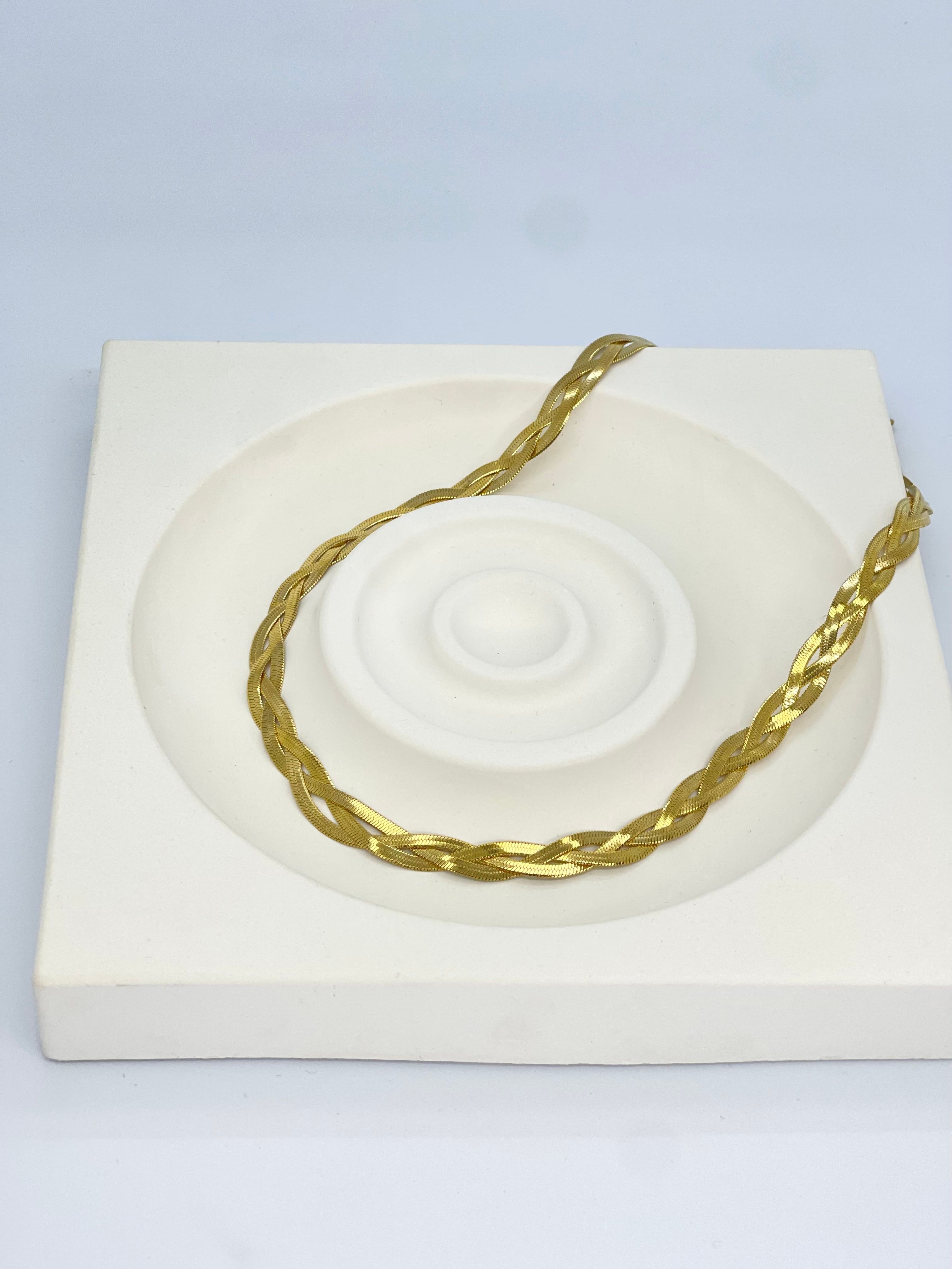 Geflochtene Goldene Italienische -Halskette