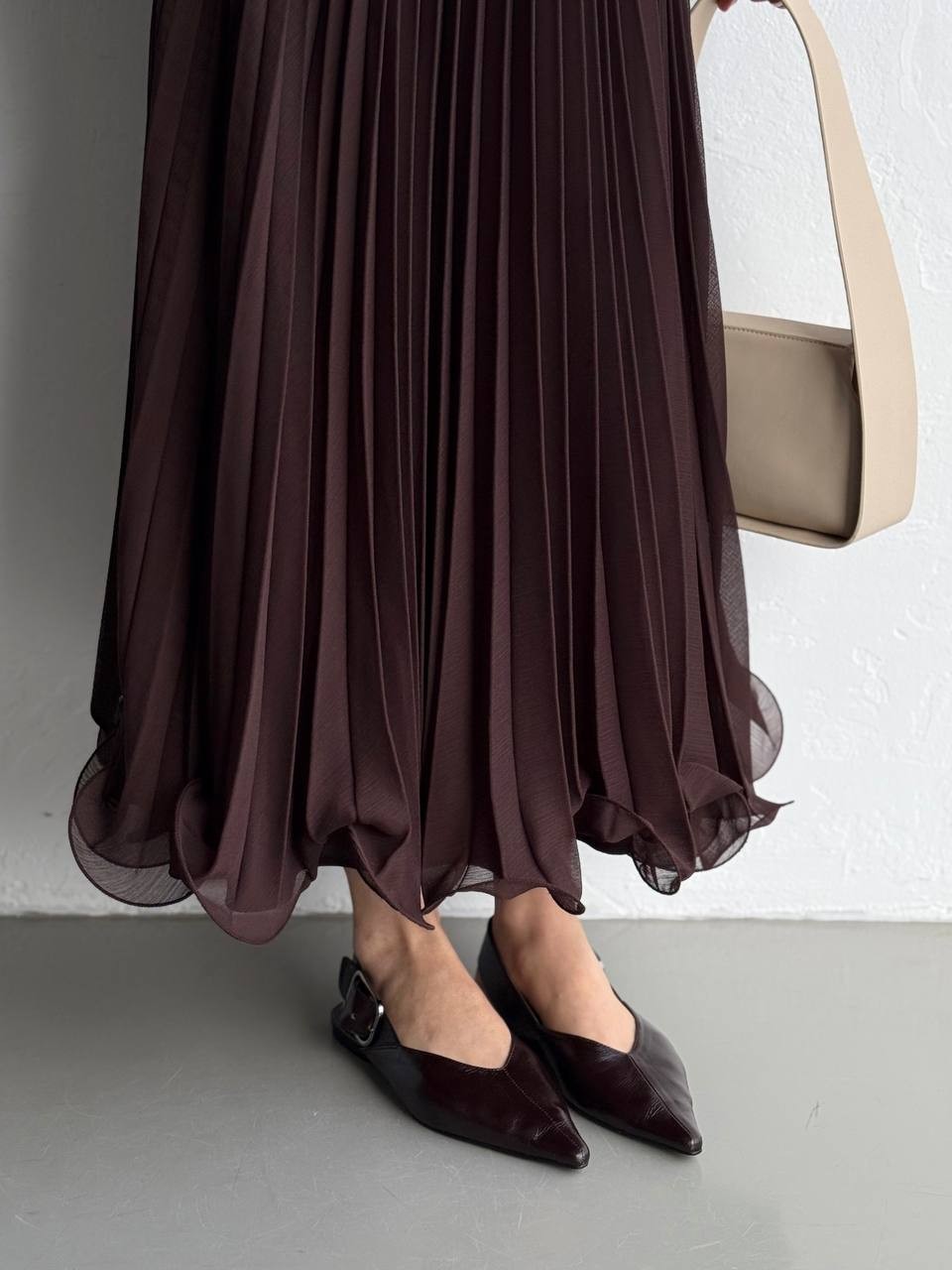 Vienna Chiffon Skirt - Deep Mocha