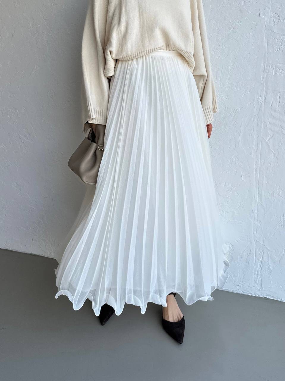 Vienna Chiffon Skirt - Ivory 