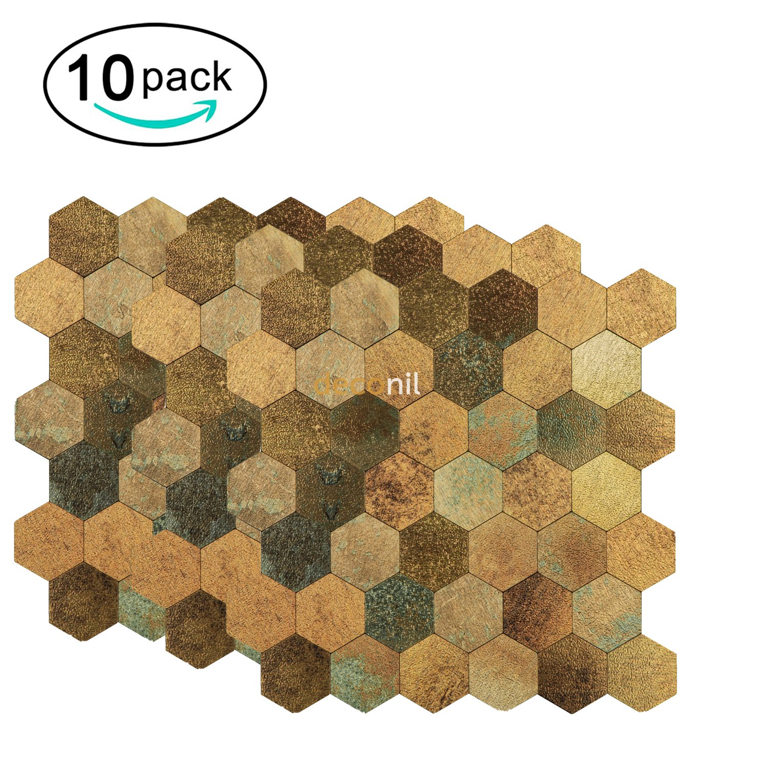 Selbstklebende Mosaikfliese Hexagon Mix 29*28 cm (10 Stück)