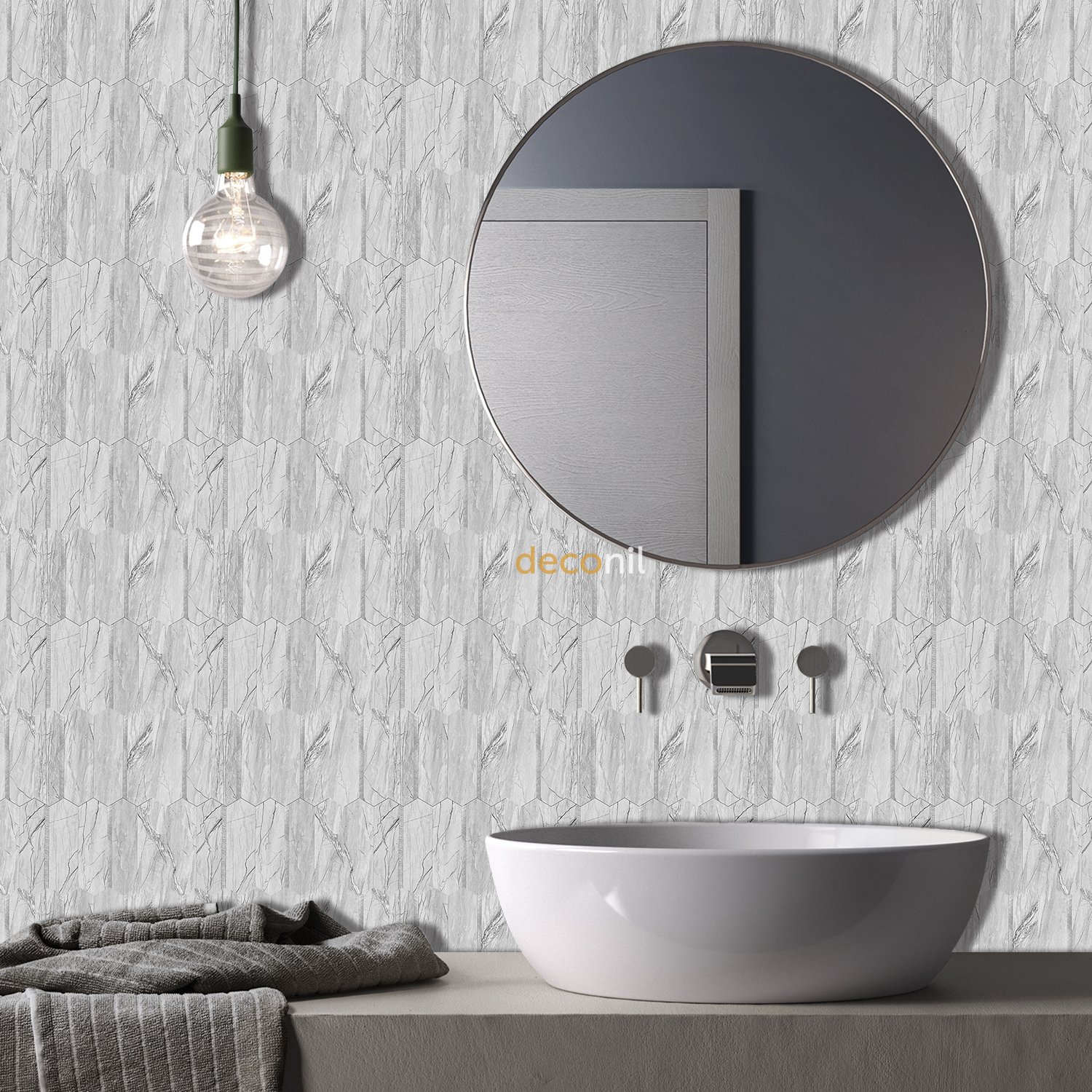 Selbstklebende Mosaikfliese Marmor Silber 27*27 cm