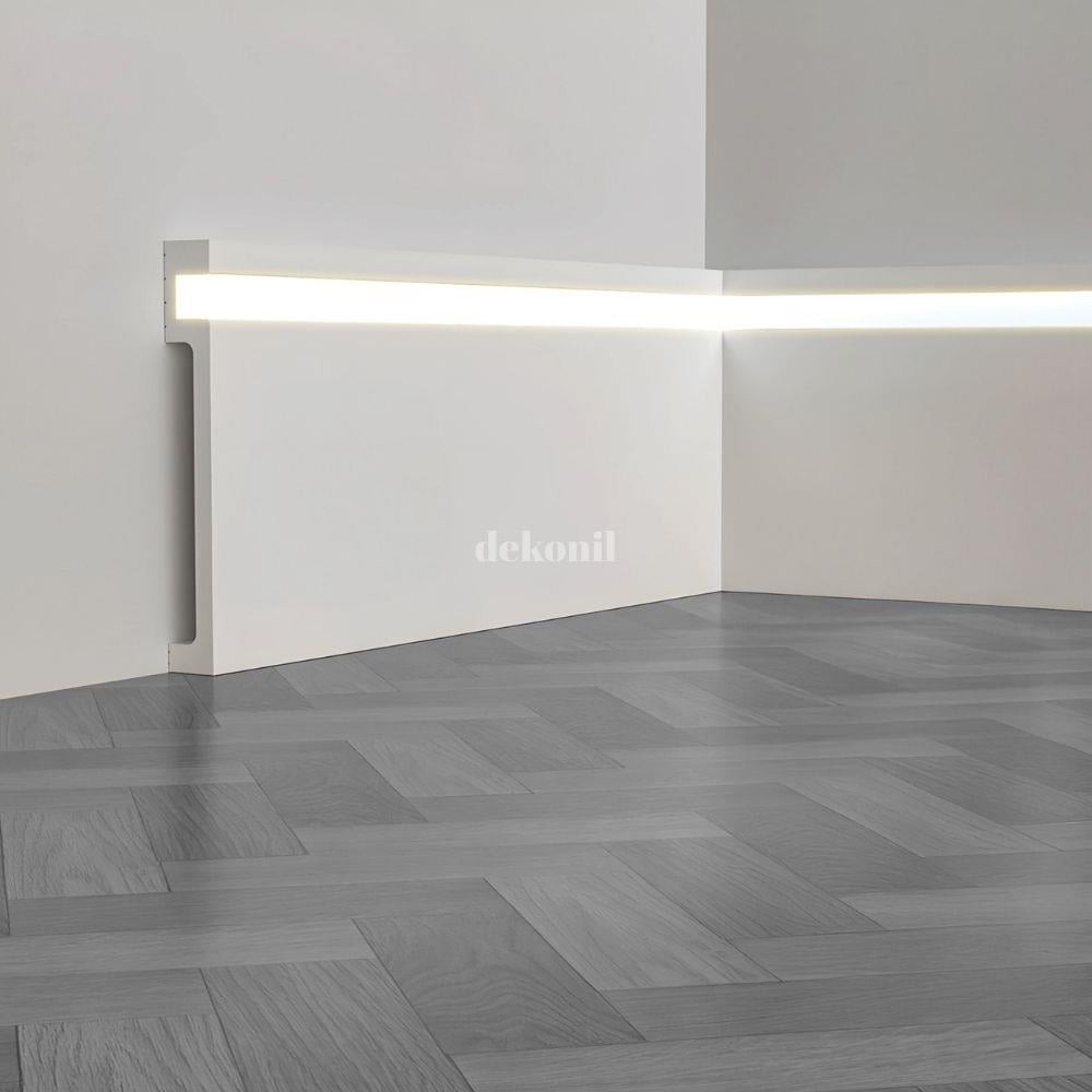 Istanbul LED Lackierbare Sockelleiste 10 cm