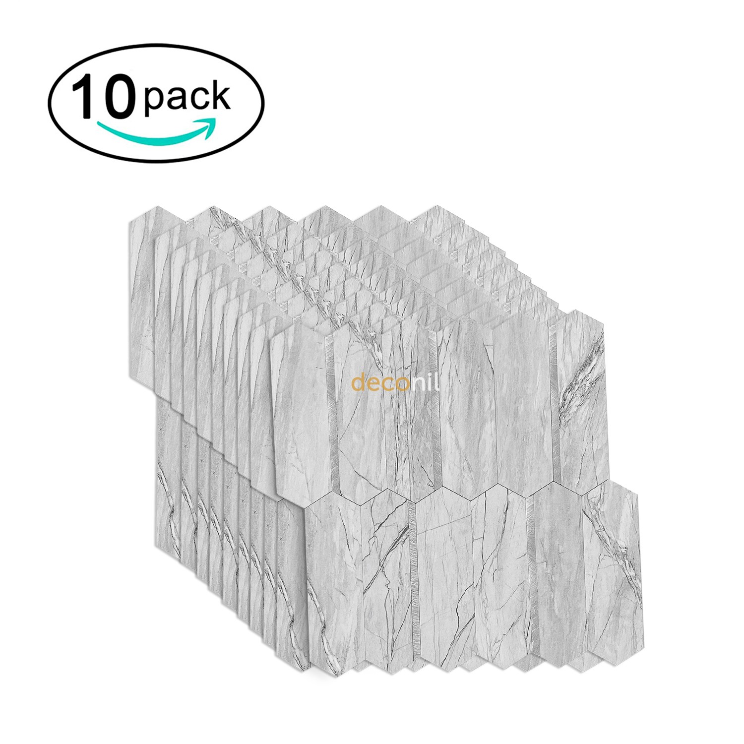 Selbstklebende Mosaikfliese Marmor Silber 27*27 cm