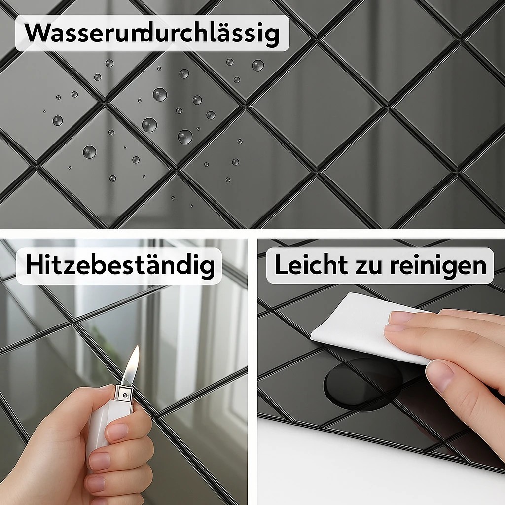 Selbstklebender Spiegel Fliesenkachel 30*30 cm