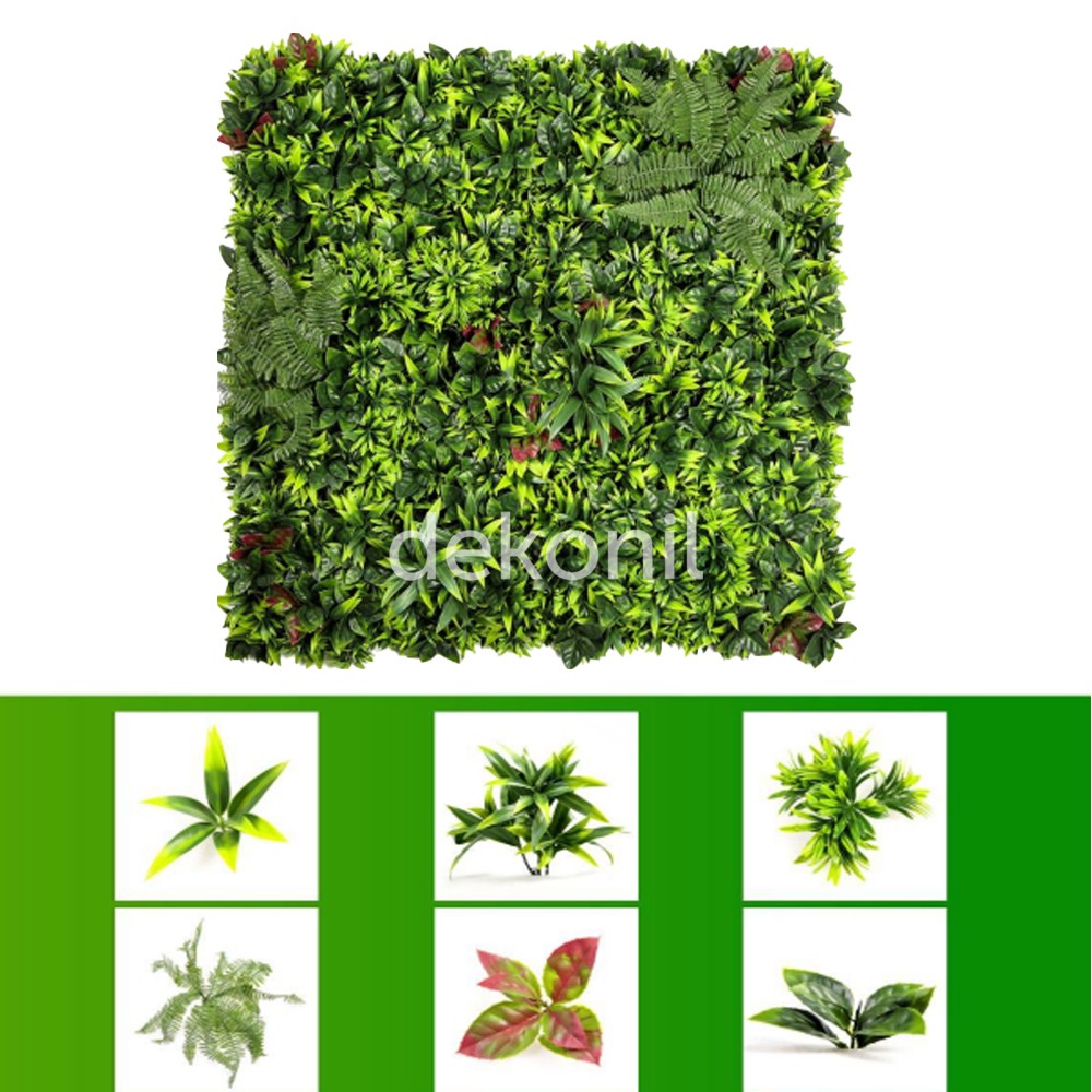 Künstliche Pflanzen- & Blumen Vertikal Gartenpaneel 100×100 cm