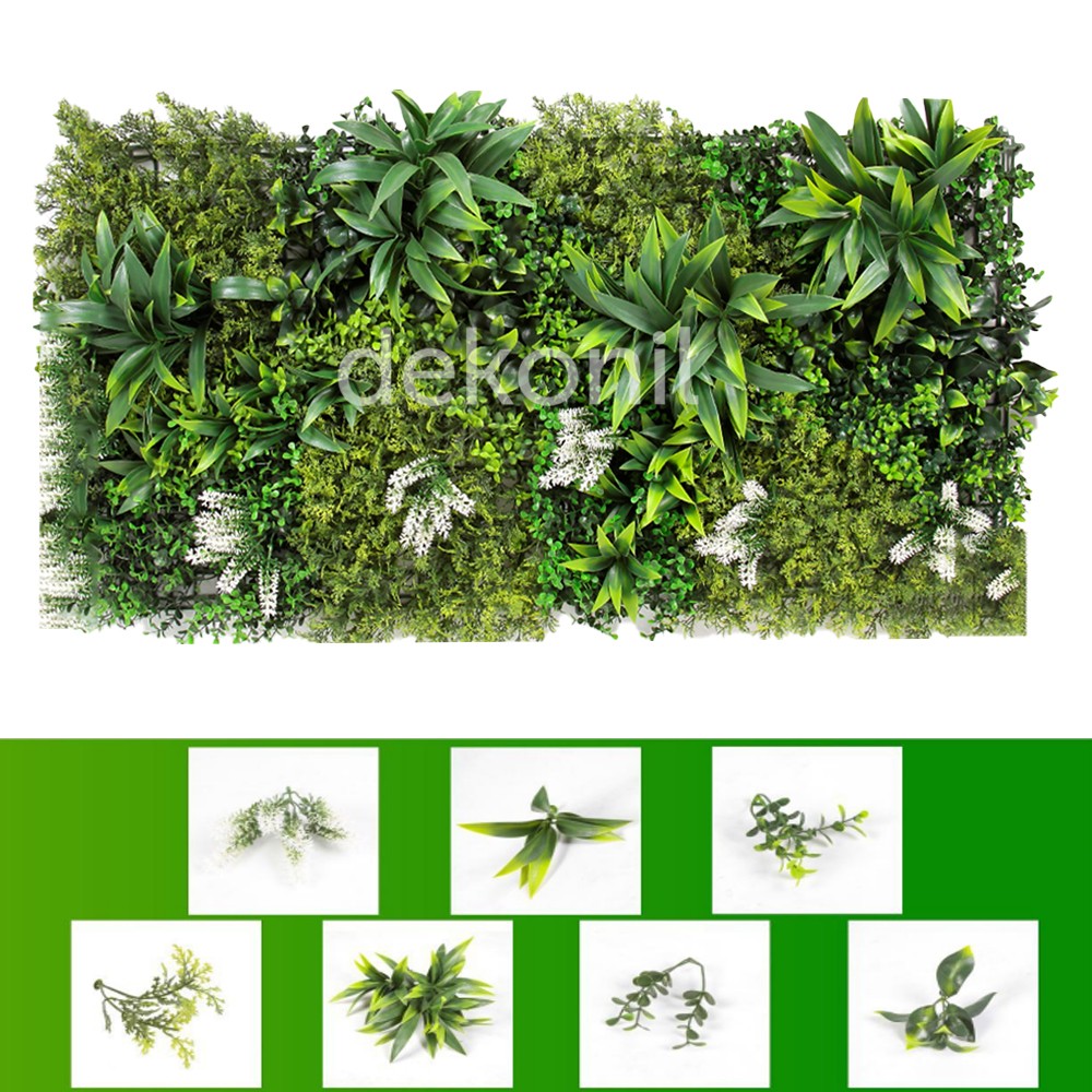 Künstliche Pflanzen- & Blumen Vertikal Gartenpaneel 50×100 cm