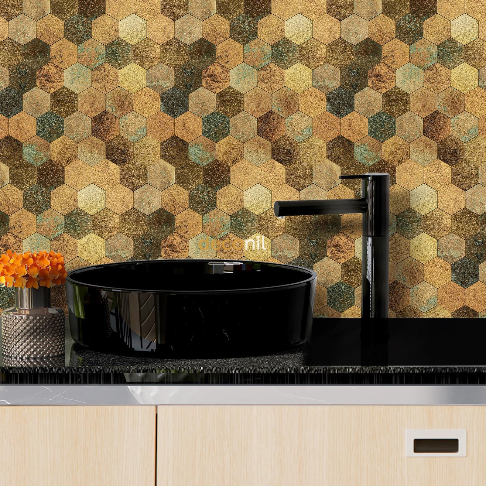 Selbstklebende Mosaikfliese Hexagon Mix 29*28 cm (10 Stück)
