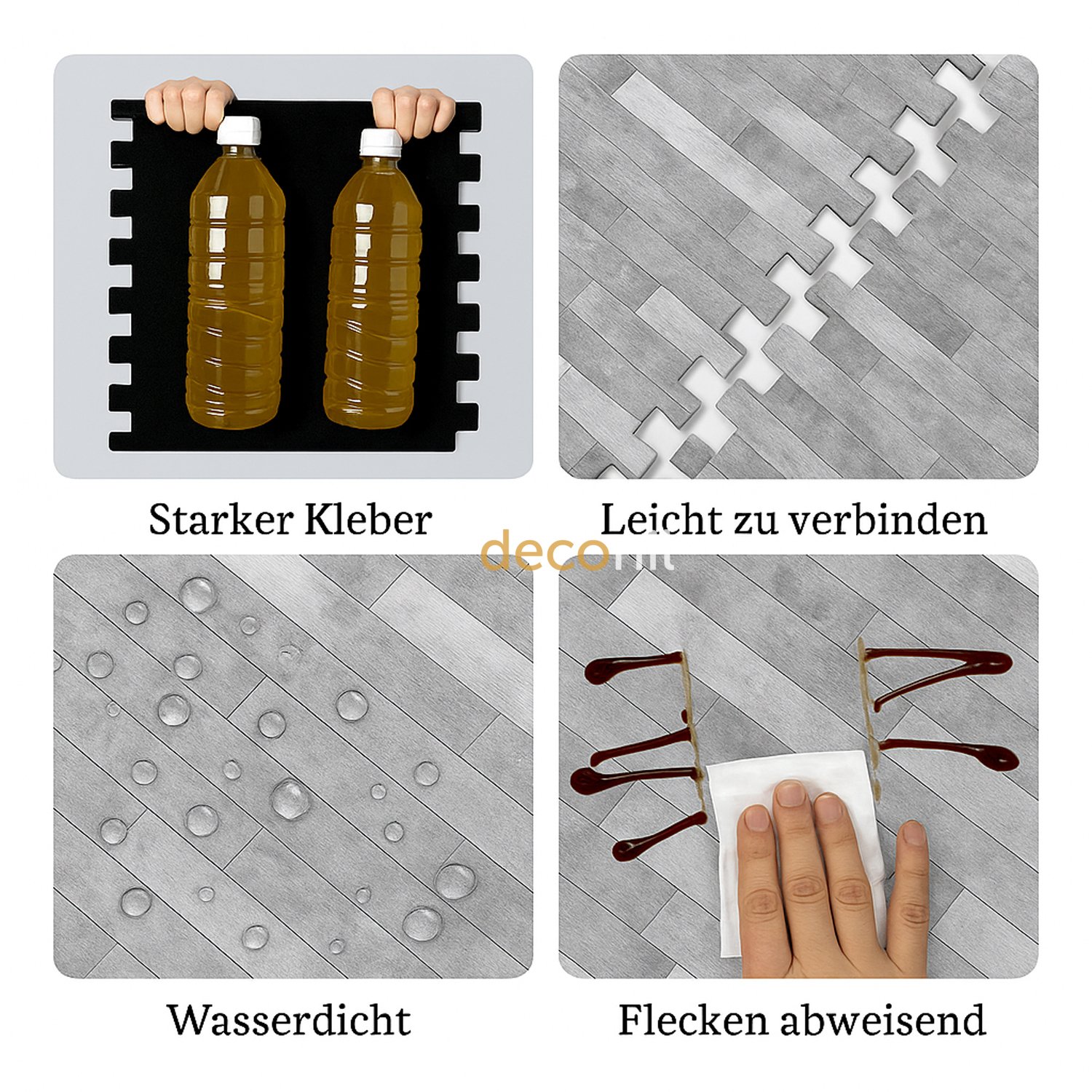 Selbstklebende Mosaikfliese Steinoptik–Silber 29×29 cm (10 Stück)