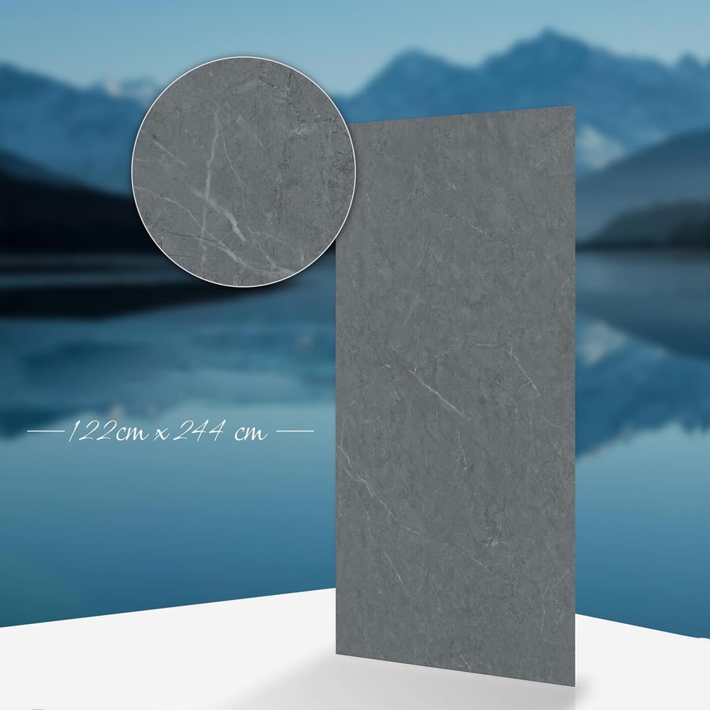 Grau Serie Marmor Muster PVC Wandpaneel 122*244 cm